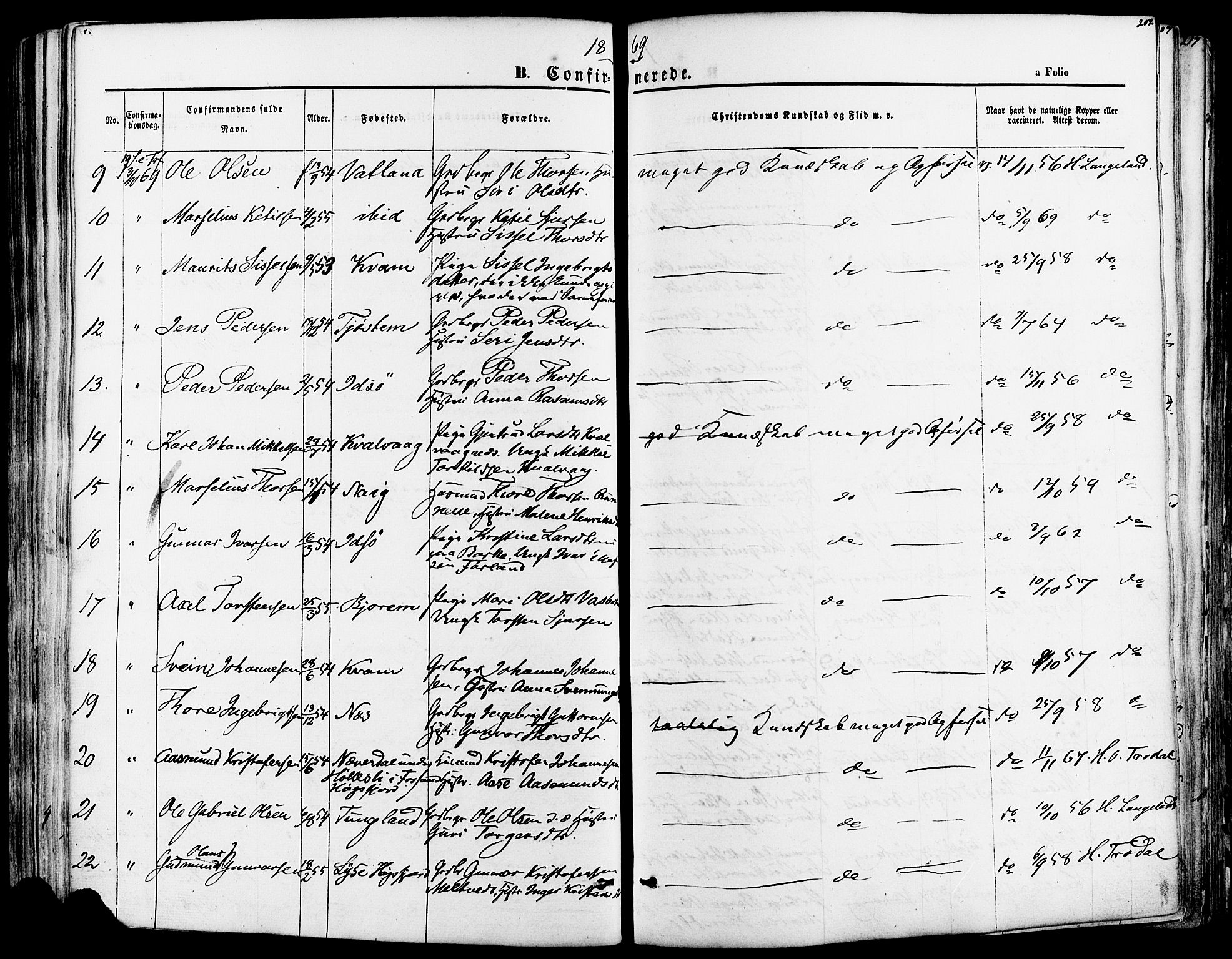 Strand sokneprestkontor, AV/SAST-A-101828/H/Ha/Haa/L0007: Parish register (official) no. A 7, 1855-1881, p. 202