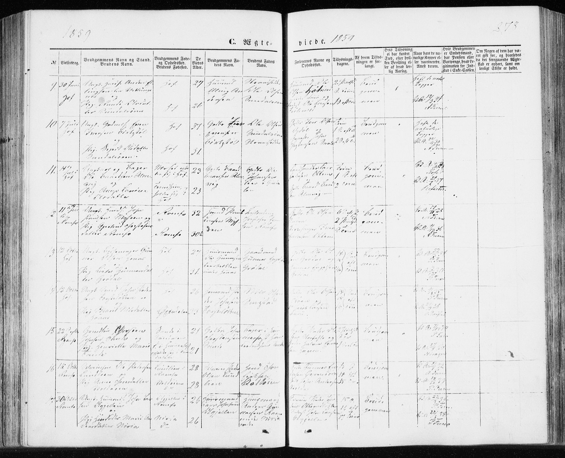 Ministerialprotokoller, klokkerbøker og fødselsregistre - Møre og Romsdal, SAT/A-1454/590/L1013: Parish register (official) no. 590A05, 1847-1877, p. 278