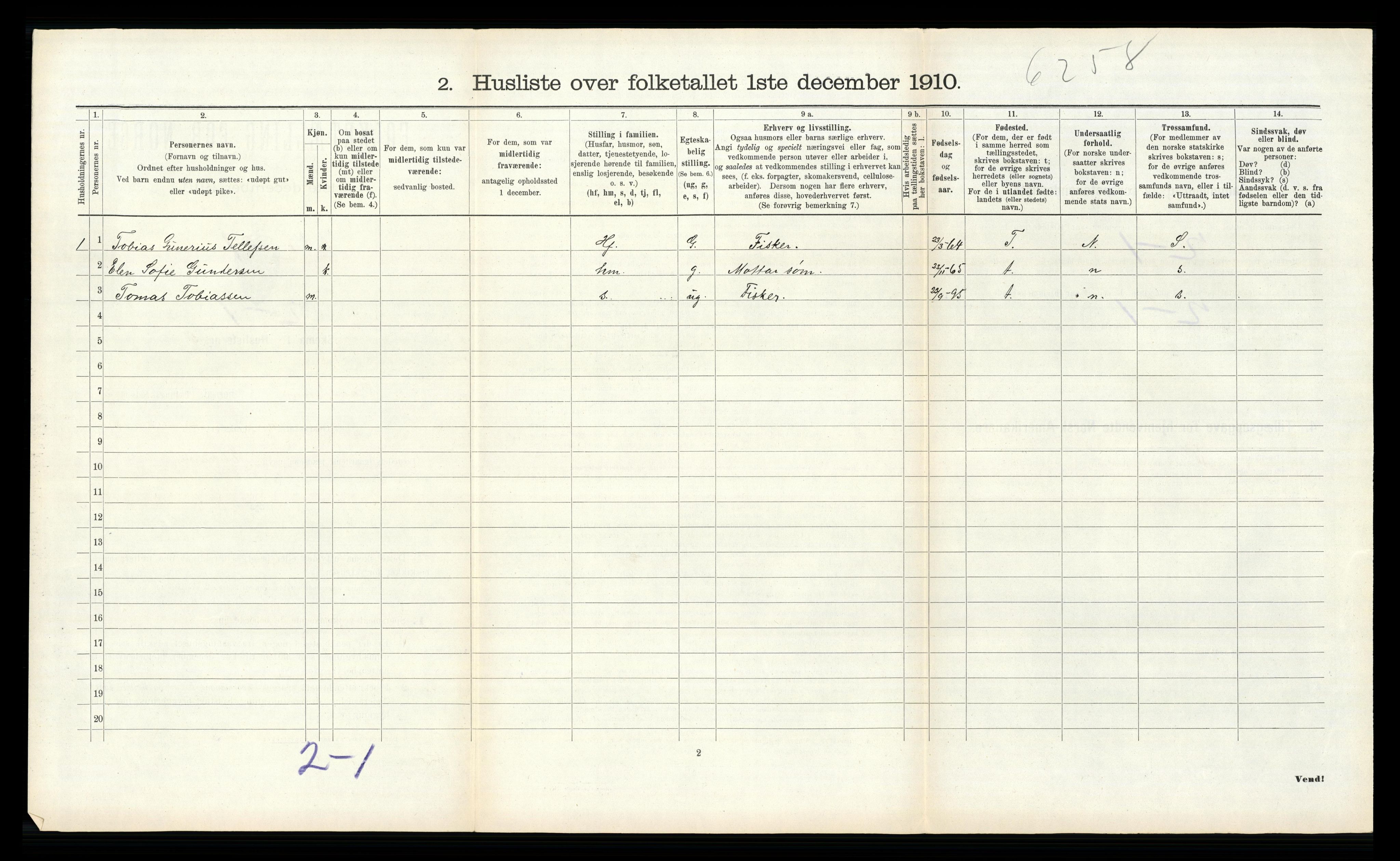 RA, 1910 census for Randesund, 1910, p. 123