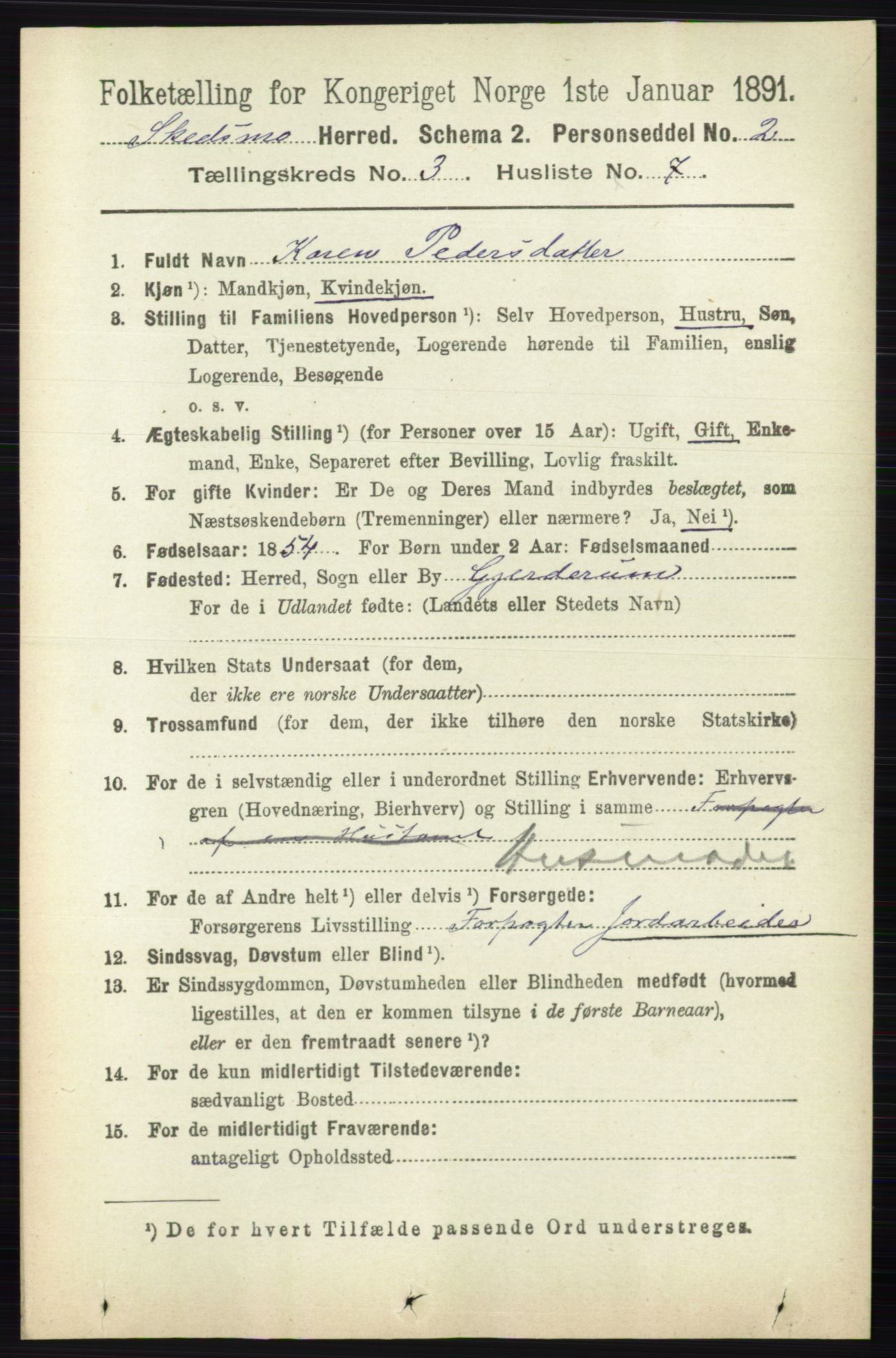 RA, 1891 census for 0231 Skedsmo, 1891, p. 1342