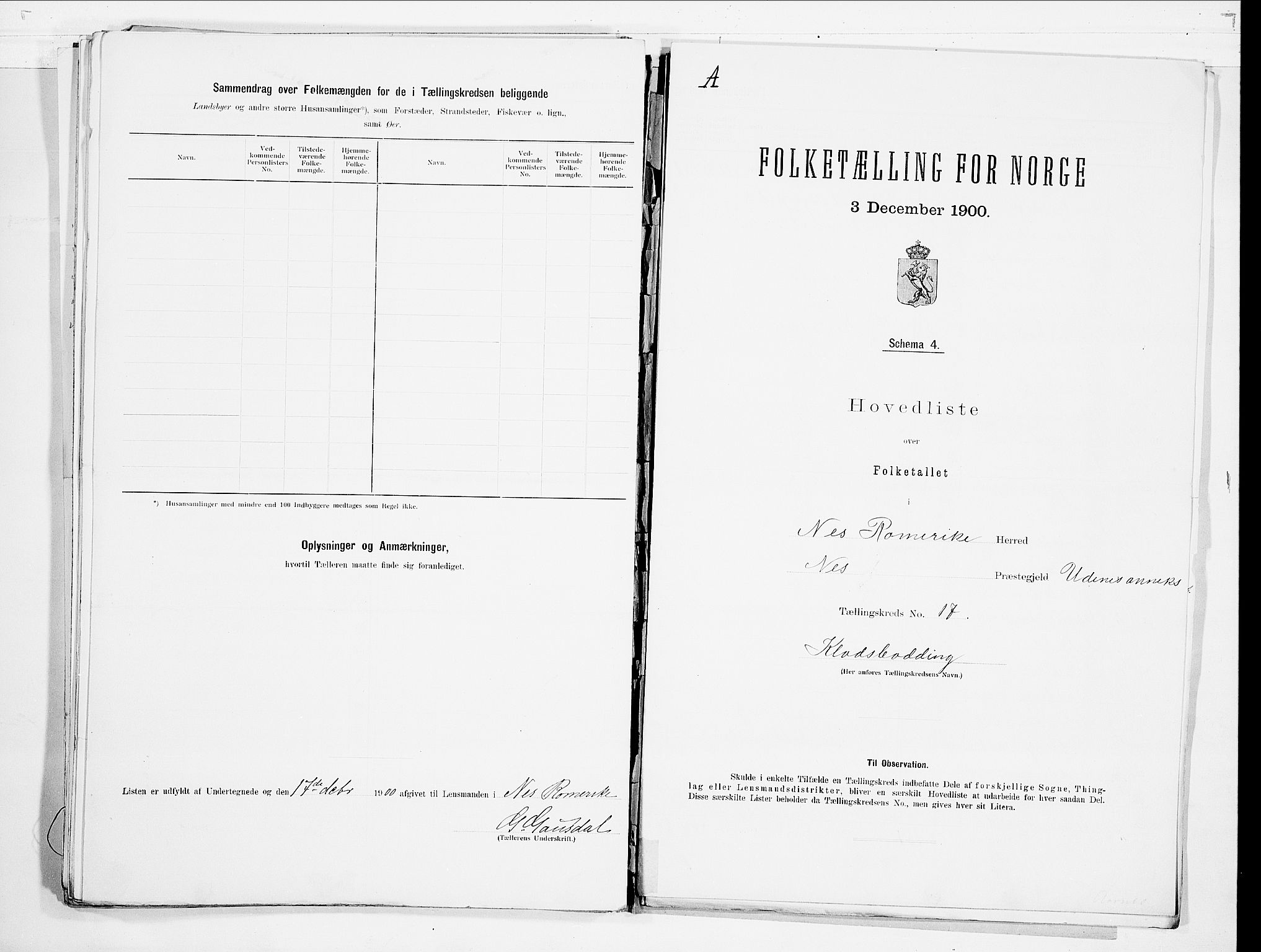 SAO, 1900 census for Nes, 1900, p. 40