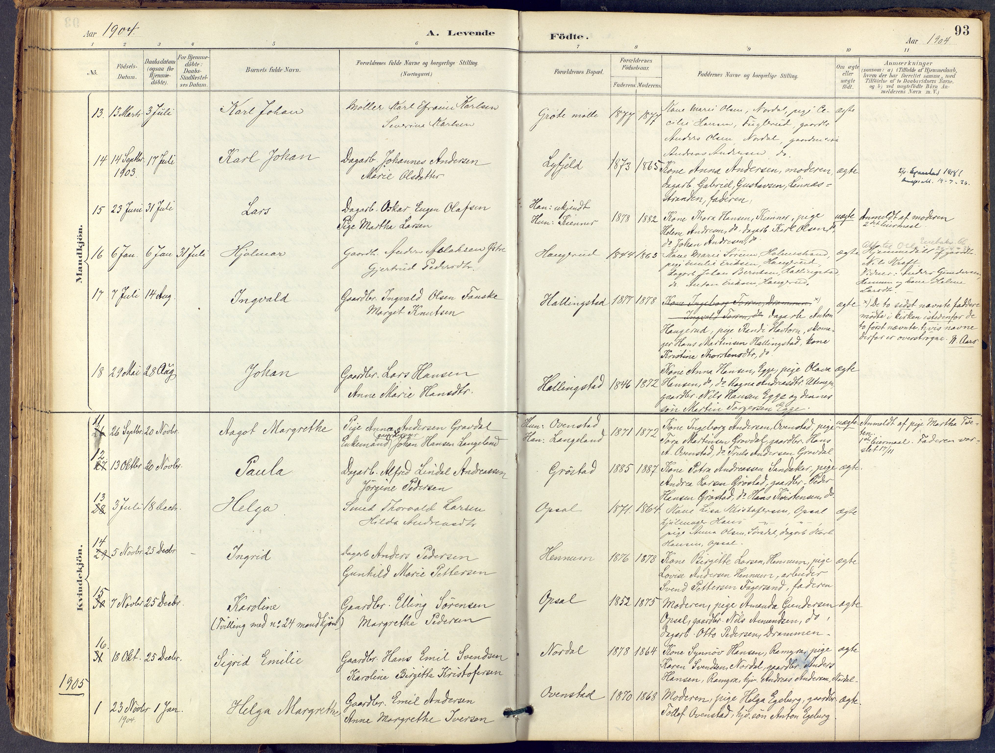 Lier kirkebøker, SAKO/A-230/F/Fb/L0001: Parish register (official) no. II 1, 1883-1910, p. 93