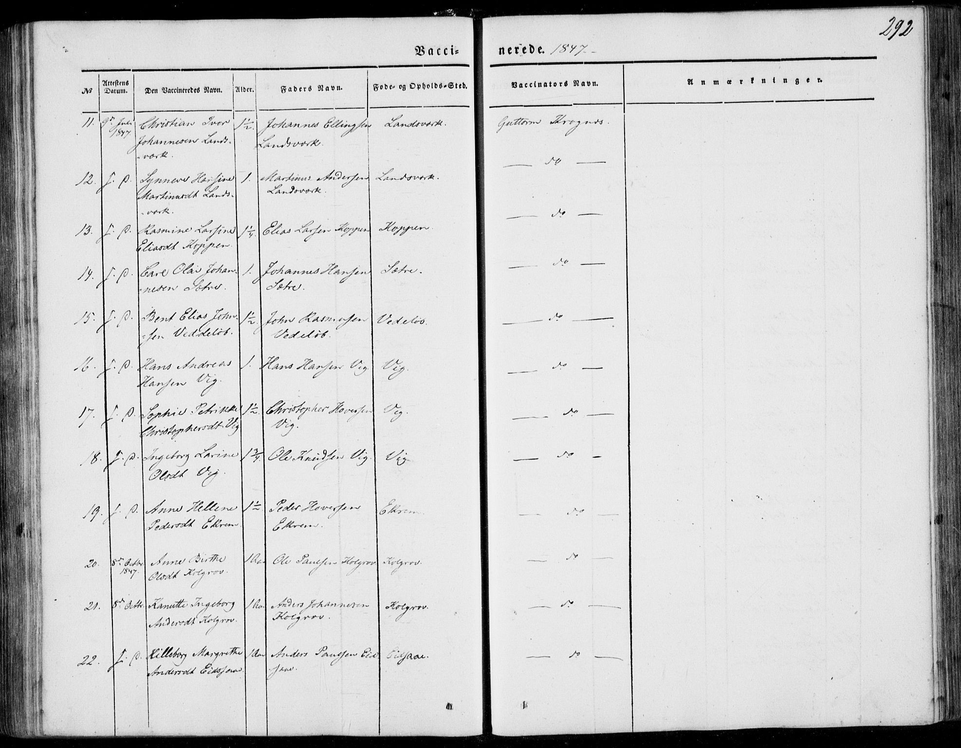 Ministerialprotokoller, klokkerbøker og fødselsregistre - Møre og Romsdal, AV/SAT-A-1454/502/L0023: Parish register (official) no. 502A01, 1844-1873, p. 292