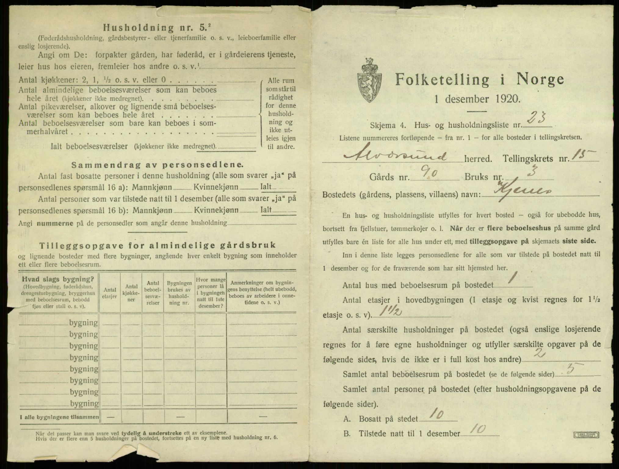 SAB, 1920 census for Alversund, 1920, p. 1150