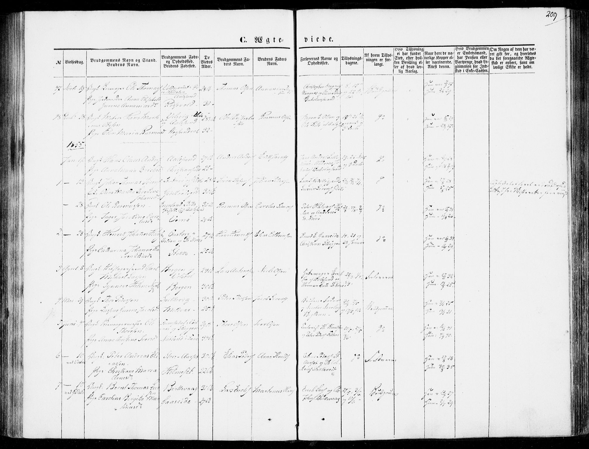 Ministerialprotokoller, klokkerbøker og fødselsregistre - Møre og Romsdal, AV/SAT-A-1454/528/L0397: Parish register (official) no. 528A08, 1848-1858, p. 209