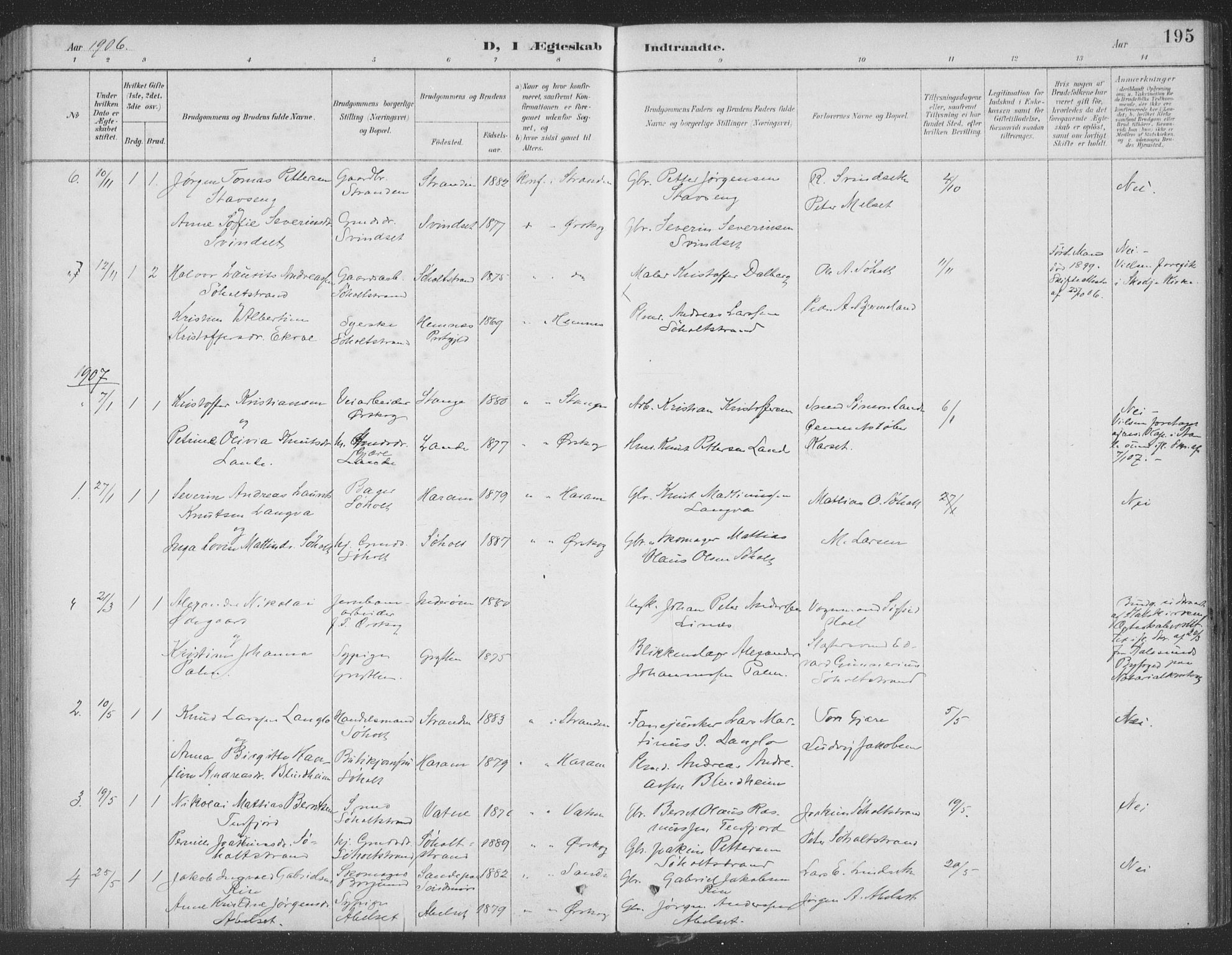 Ministerialprotokoller, klokkerbøker og fødselsregistre - Møre og Romsdal, AV/SAT-A-1454/522/L0316: Parish register (official) no. 522A11, 1890-1911, p. 195