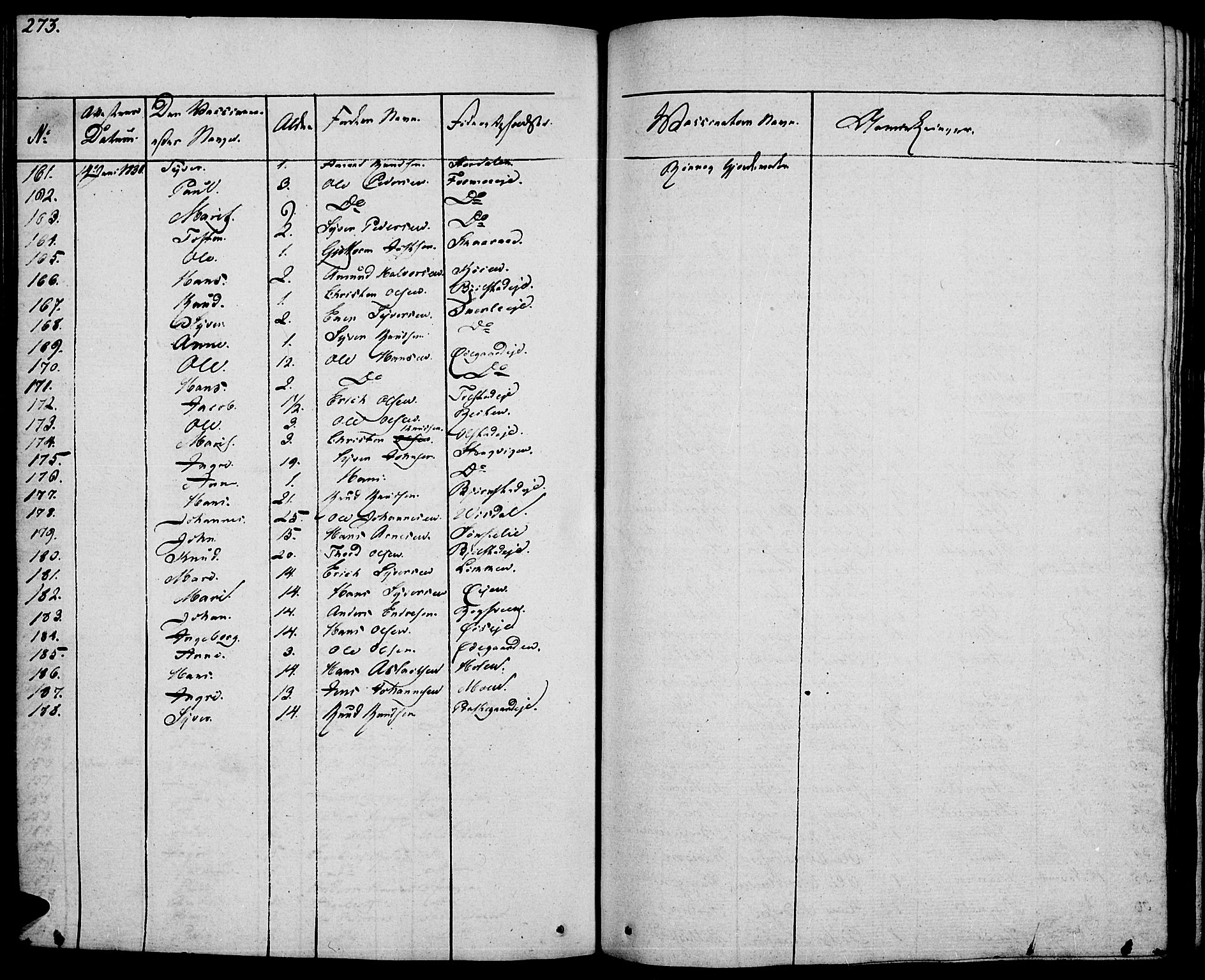 Vågå prestekontor, SAH/PREST-076/H/Ha/Haa/L0004: Parish register (official) no. 4 /1, 1827-1842, p. 273