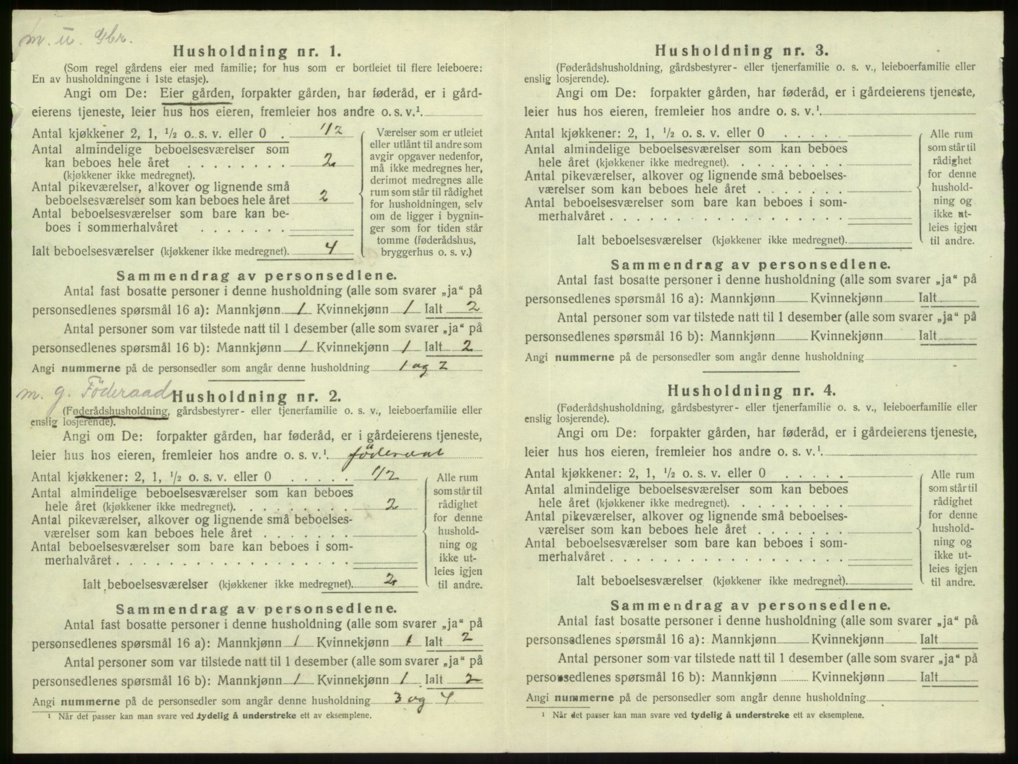 SAB, 1920 census for Gulen, 1920, p. 160