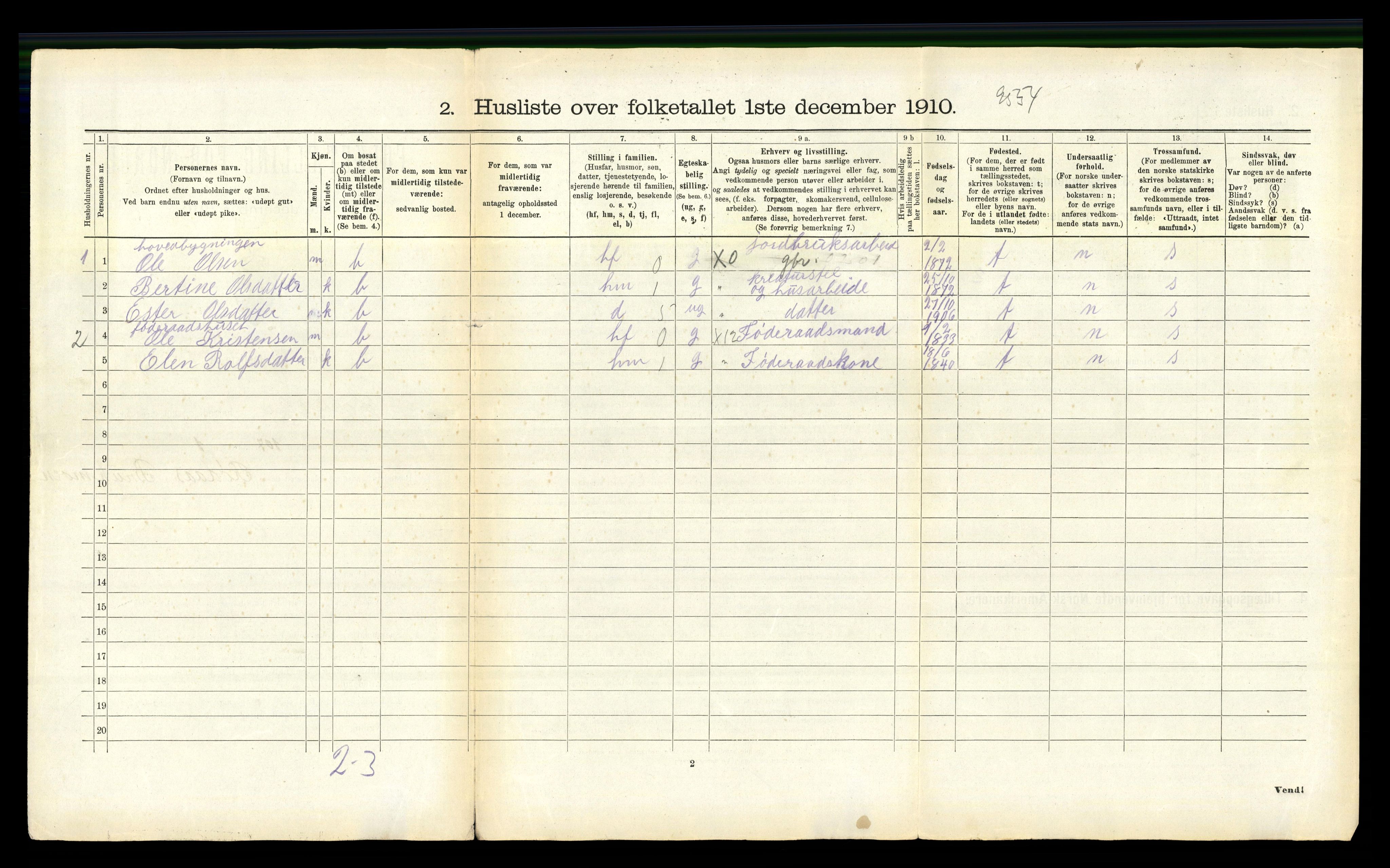 RA, 1910 census for Fauske, 1910, p. 1133