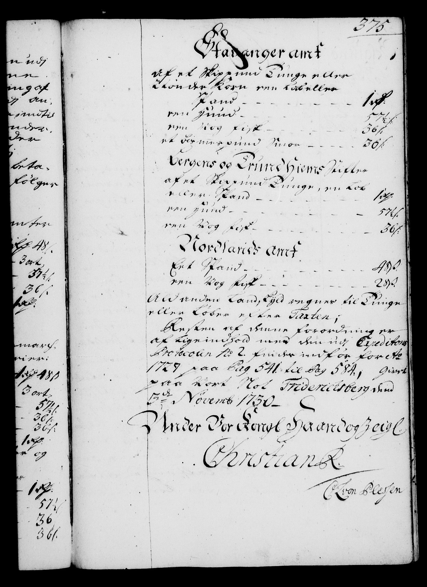 Rentekammeret, Kammerkanselliet, RA/EA-3111/G/Gg/Gga/L0003: Norsk ekspedisjonsprotokoll med register (merket RK 53.3), 1727-1734, p. 375