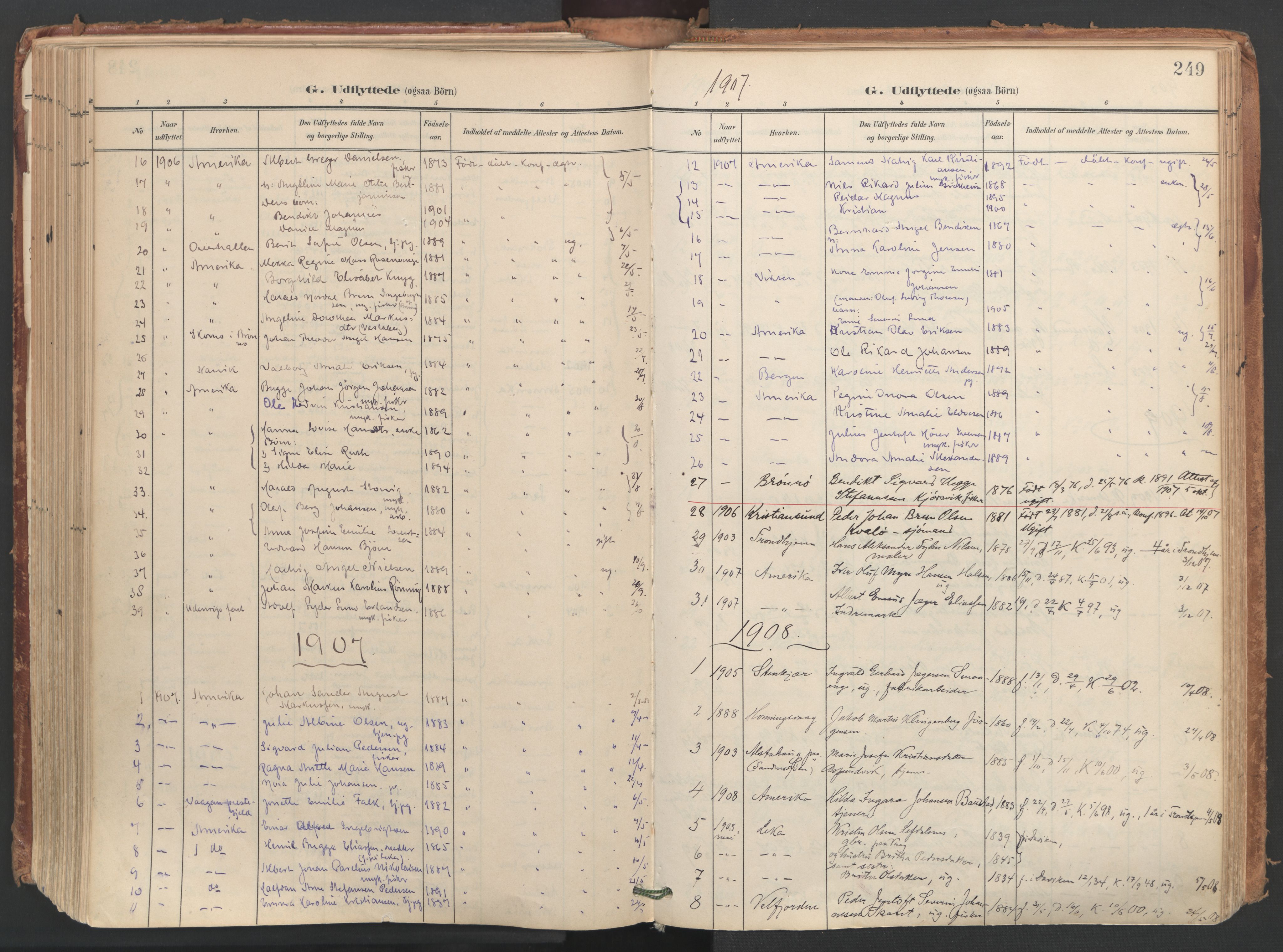 Ministerialprotokoller, klokkerbøker og fødselsregistre - Nordland, SAT/A-1459/812/L0180: Parish register (official) no. 812A09, 1901-1915, p. 249