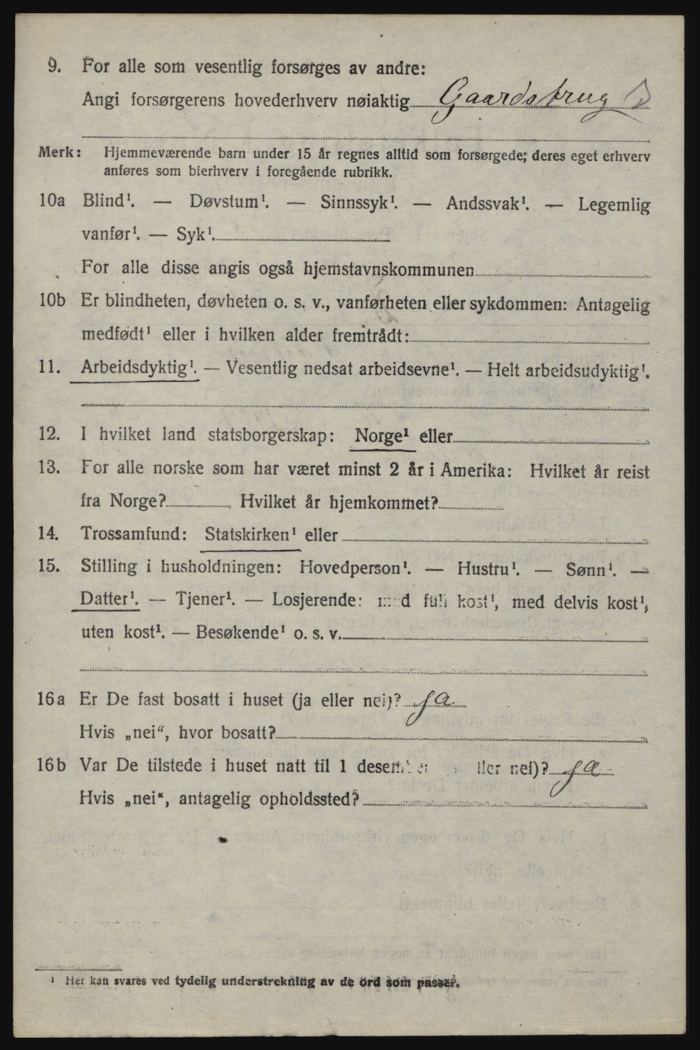 SAO, 1920 census for Berg, 1920, p. 9246