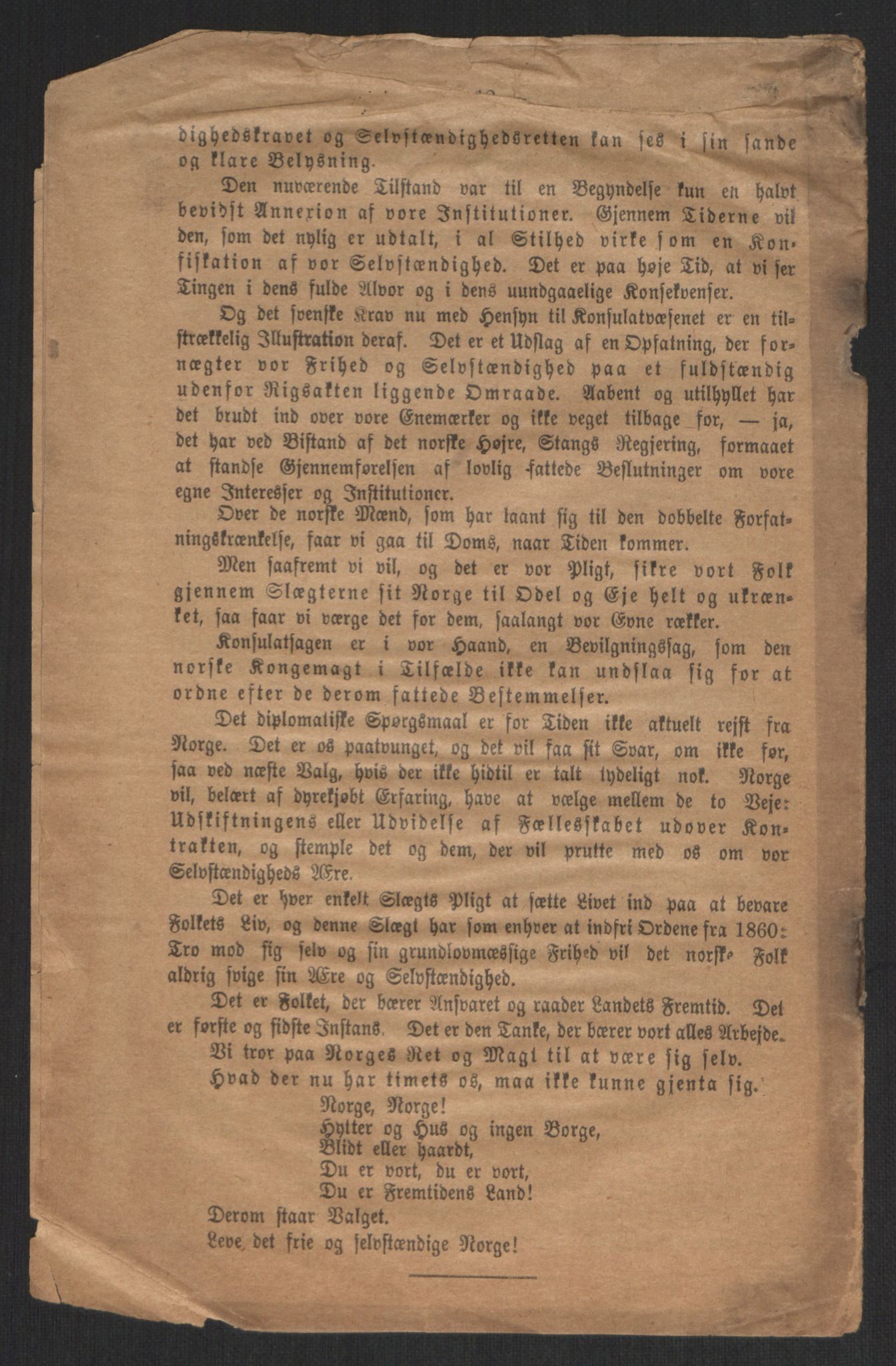 Venstres Hovedorganisasjon, RA/PA-0876/X/L0001: De eldste skrifter, 1860-1936, p. 601