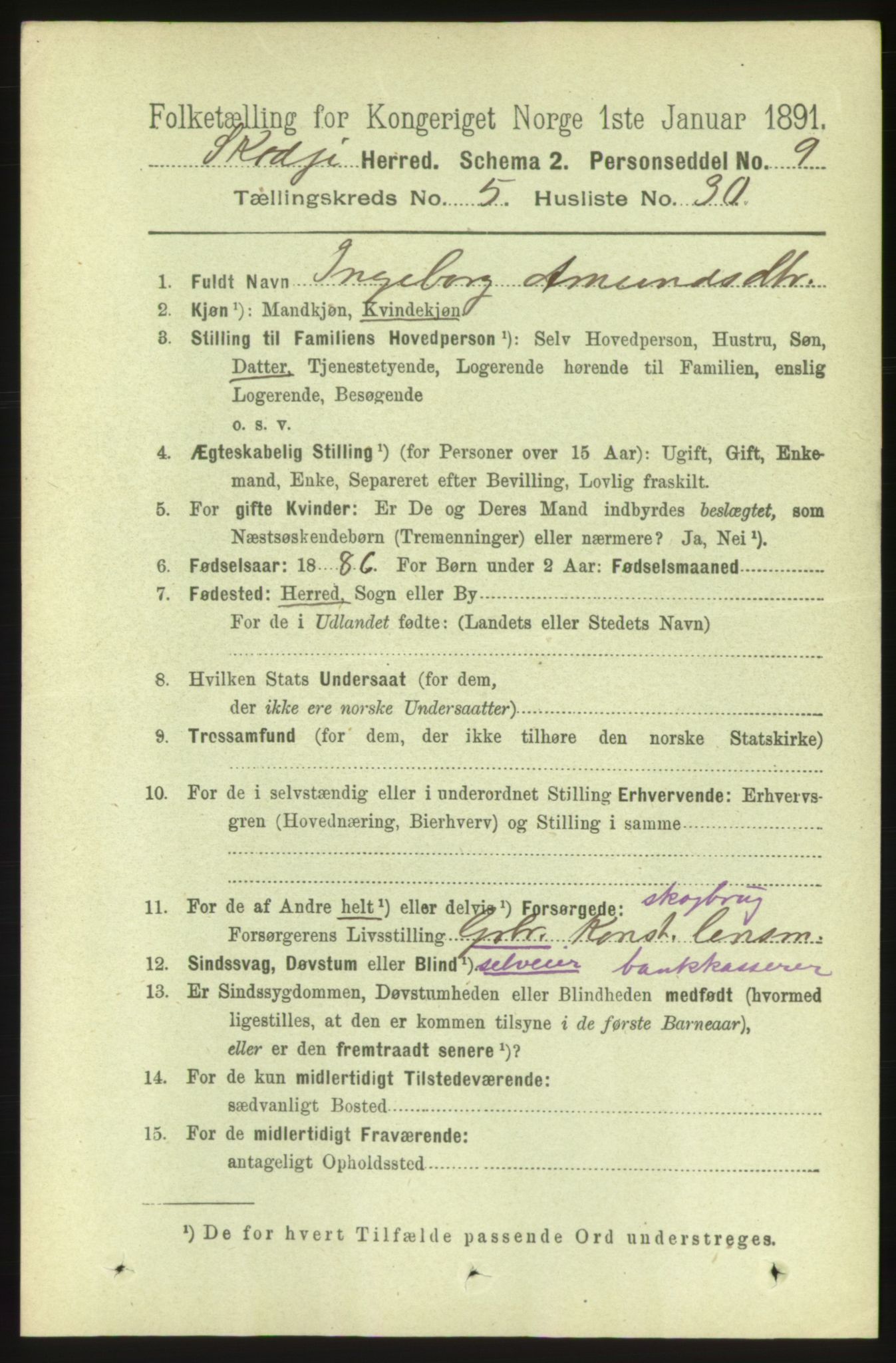 RA, 1891 census for 1529 Skodje, 1891, p. 1022