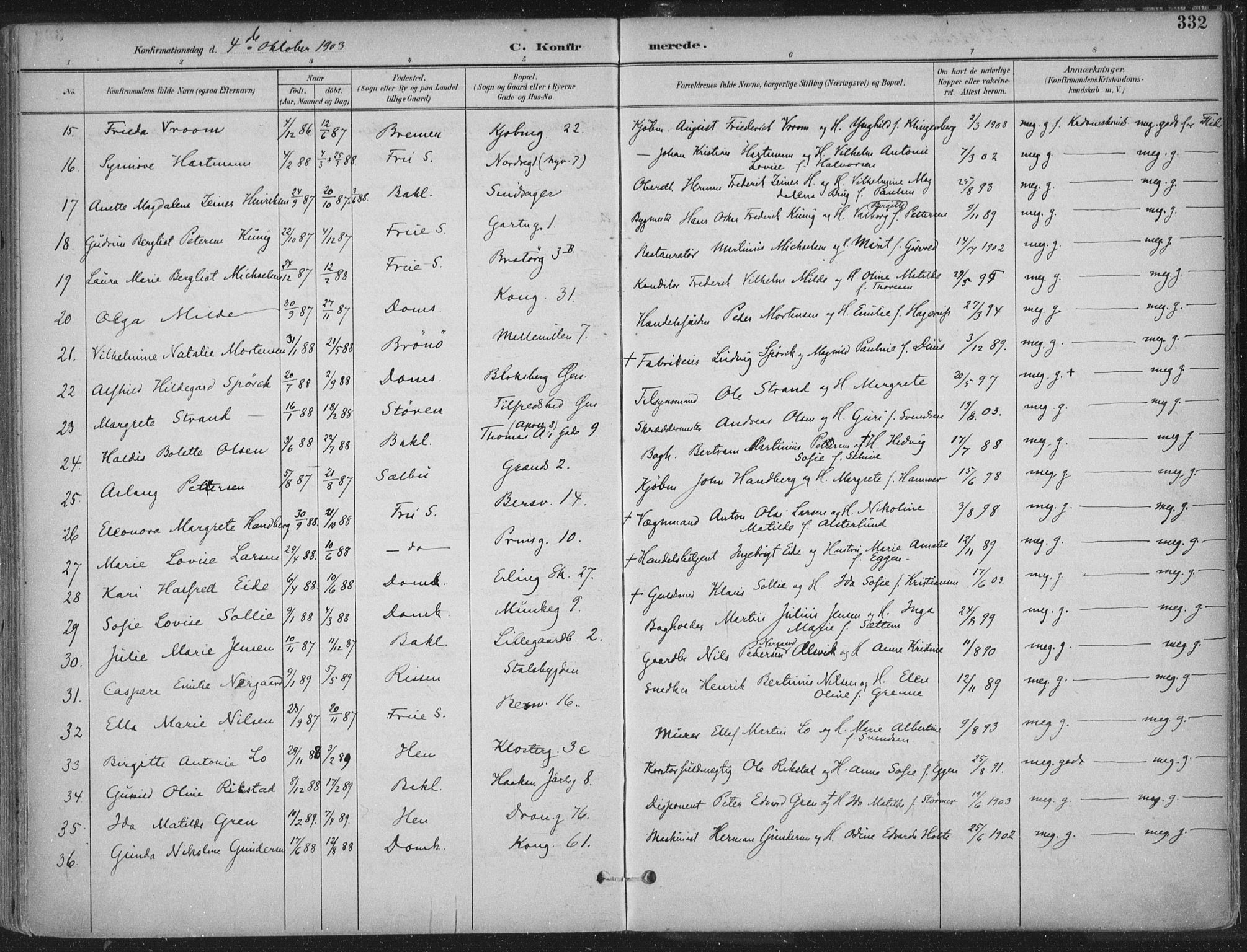 Ministerialprotokoller, klokkerbøker og fødselsregistre - Sør-Trøndelag, SAT/A-1456/601/L0062: Parish register (official) no. 601A30, 1891-1911, p. 332