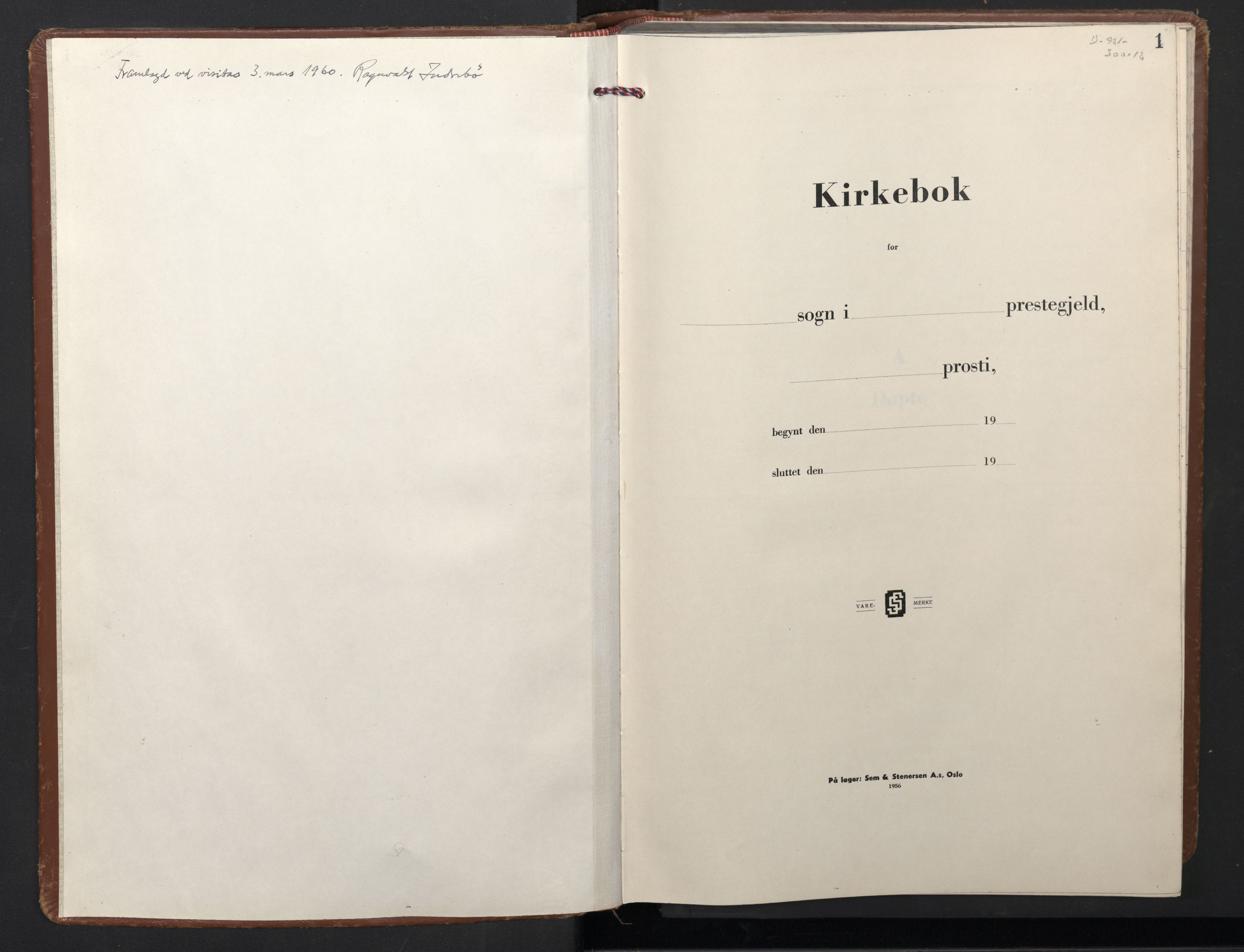 Biskopshavn sokneprestembete*, SAB/-: Parish register (copy) no. A 1, 1958-1970, p. 1