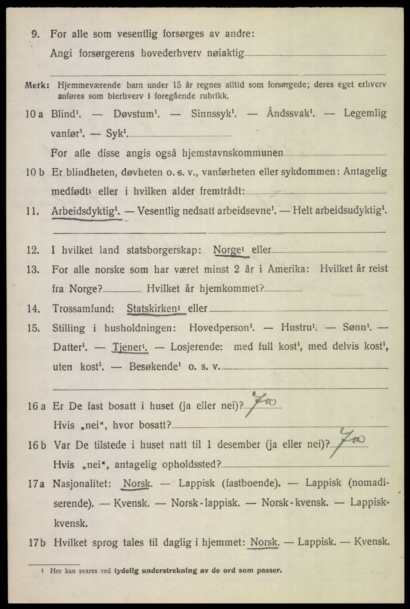 SAT, 1920 census for Saltdal, 1920, p. 5626