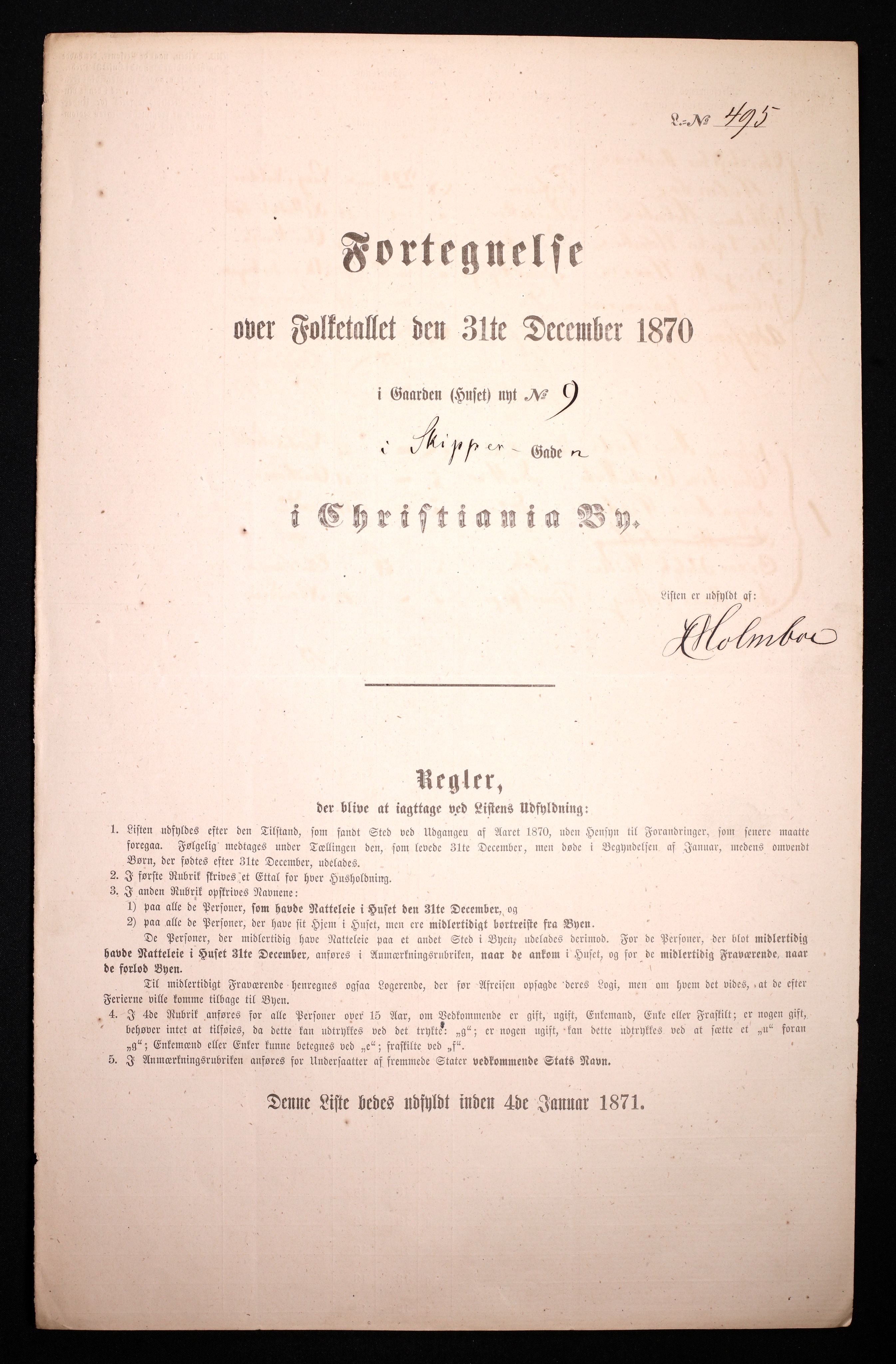 RA, 1870 census for 0301 Kristiania, 1870, p. 3325