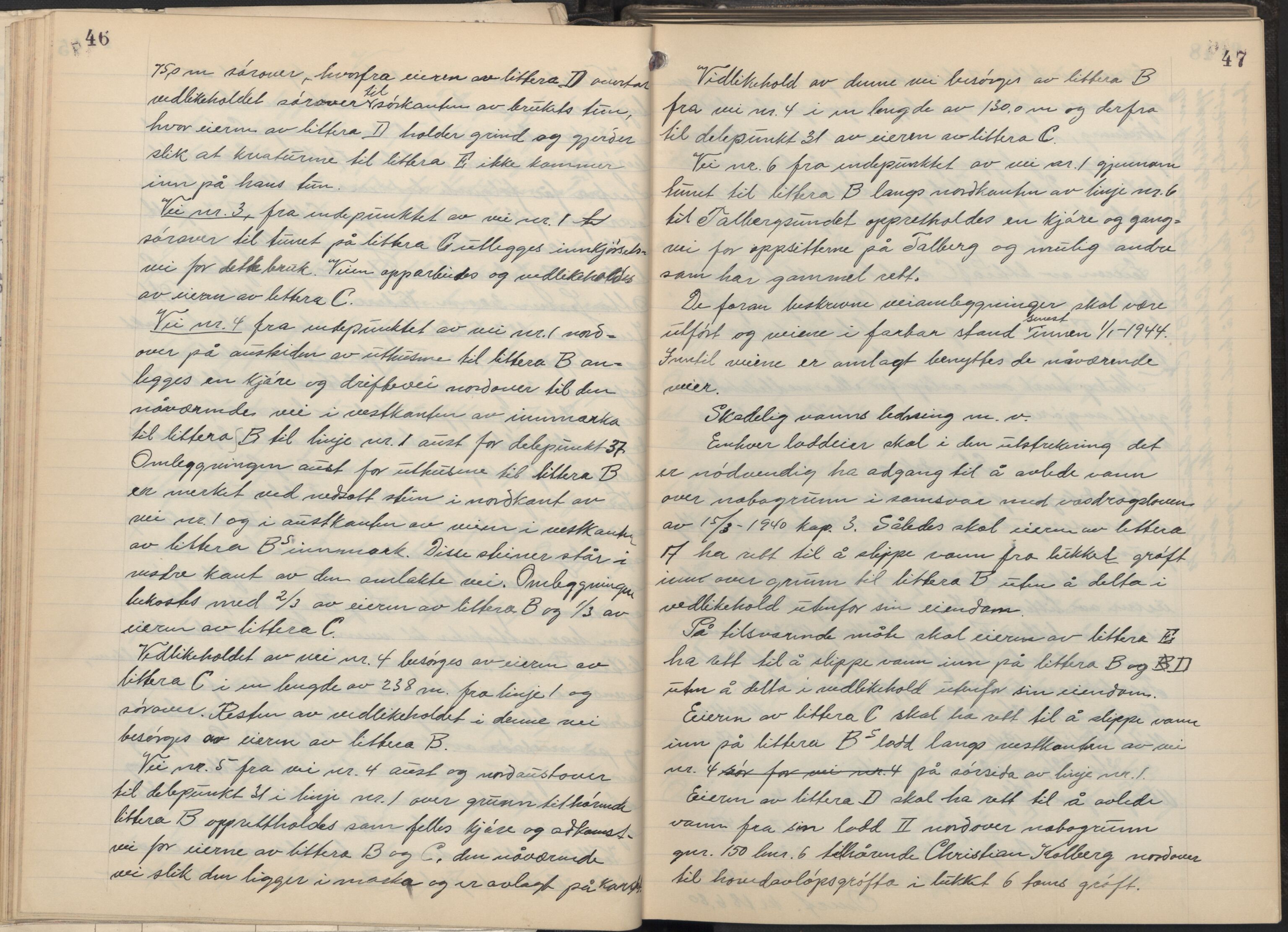 Østfold jordskifterett, AV/SAO-A-10240/F/Fc/L0007: Forhandlingsprotokoller, 1941-1947, p. 46-47