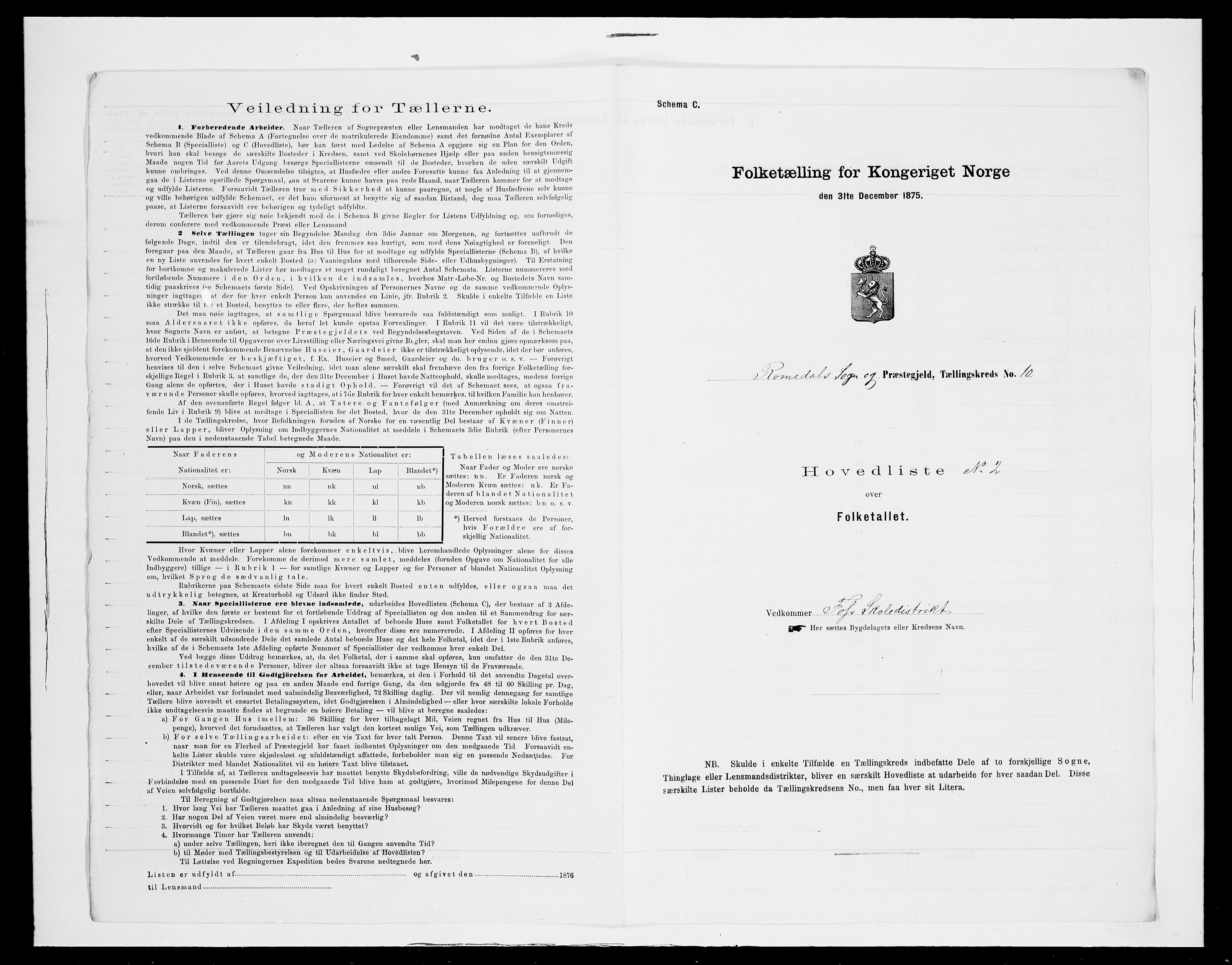 SAH, 1875 census for 0416P Romedal, 1875, p. 51