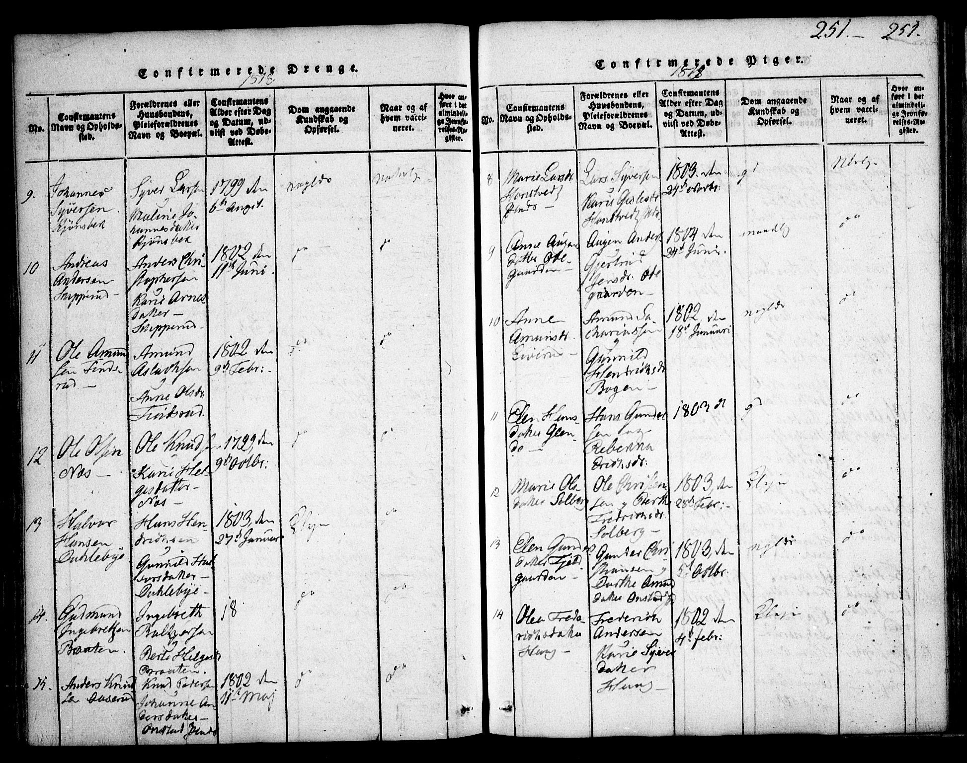 Skiptvet prestekontor Kirkebøker, AV/SAO-A-20009/F/Fa/L0005: Parish register (official) no. 5, 1814-1838, p. 251