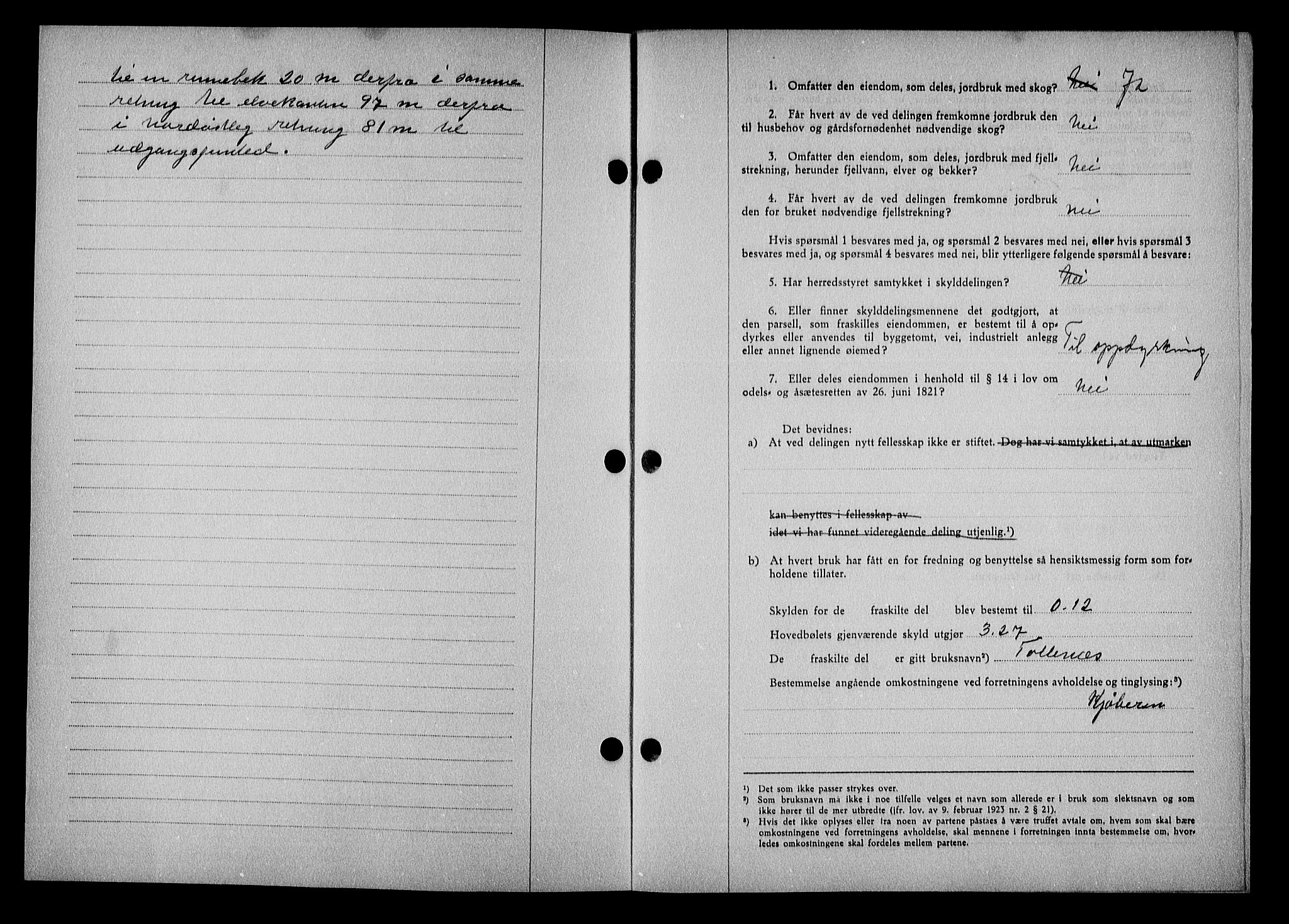 Nedenes sorenskriveri, AV/SAK-1221-0006/G/Gb/Gba/L0048: Mortgage book no. A-II, 1940-1941, Diary no: : 955/1941