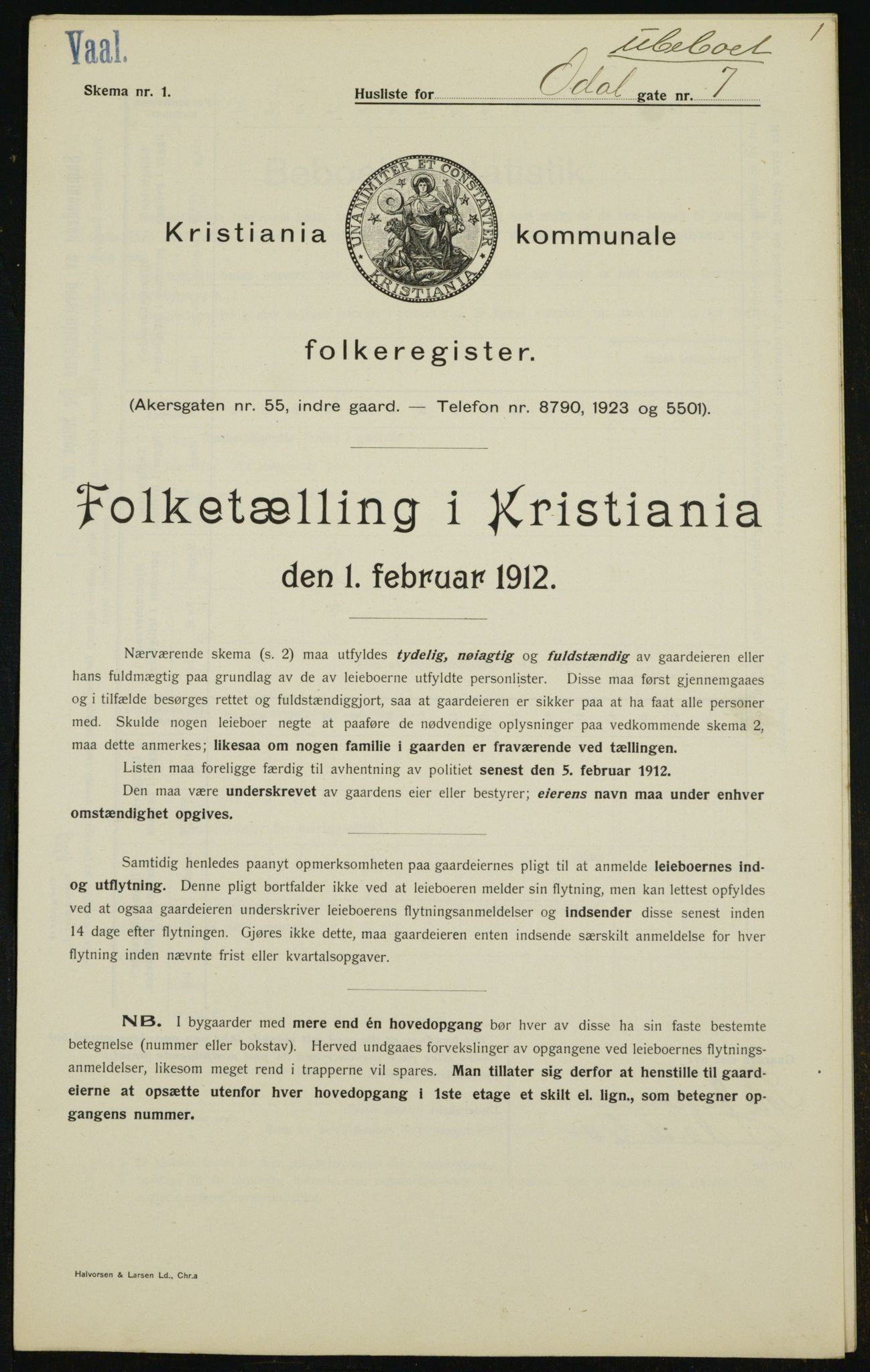 OBA, Municipal Census 1912 for Kristiania, 1912, p. 75097