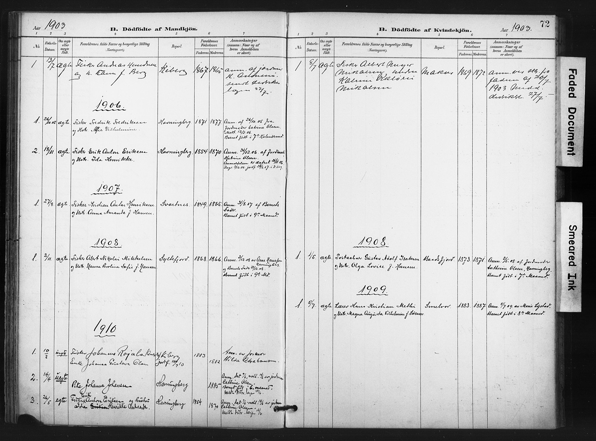 Vardø sokneprestkontor, AV/SATØ-S-1332/H/Ha/L0011kirke: Parish register (official) no. 11, 1897-1911, p. 72