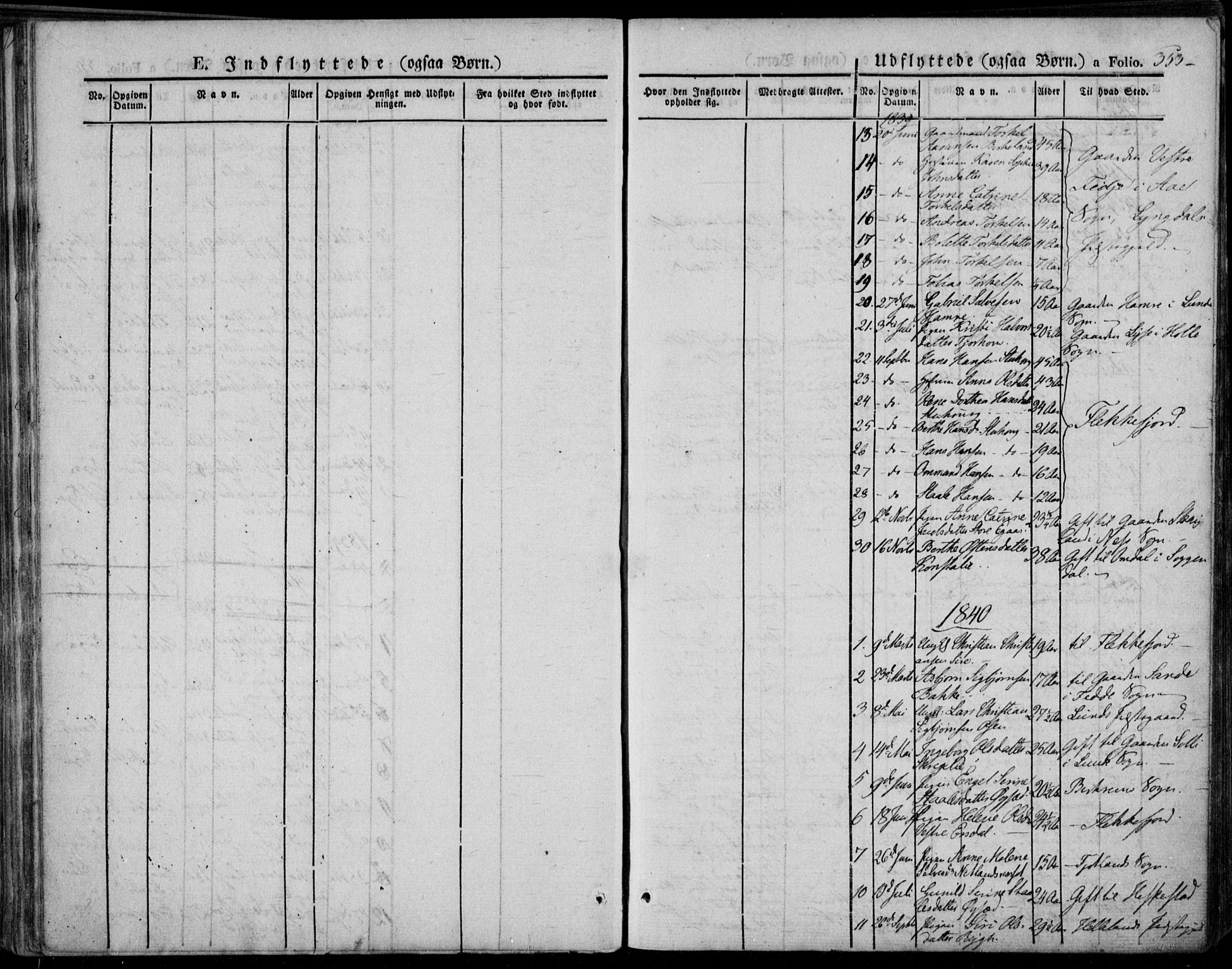 Bakke sokneprestkontor, SAK/1111-0002/F/Fa/Faa/L0004: Parish register (official) no. A 4, 1834-1846, p. 353