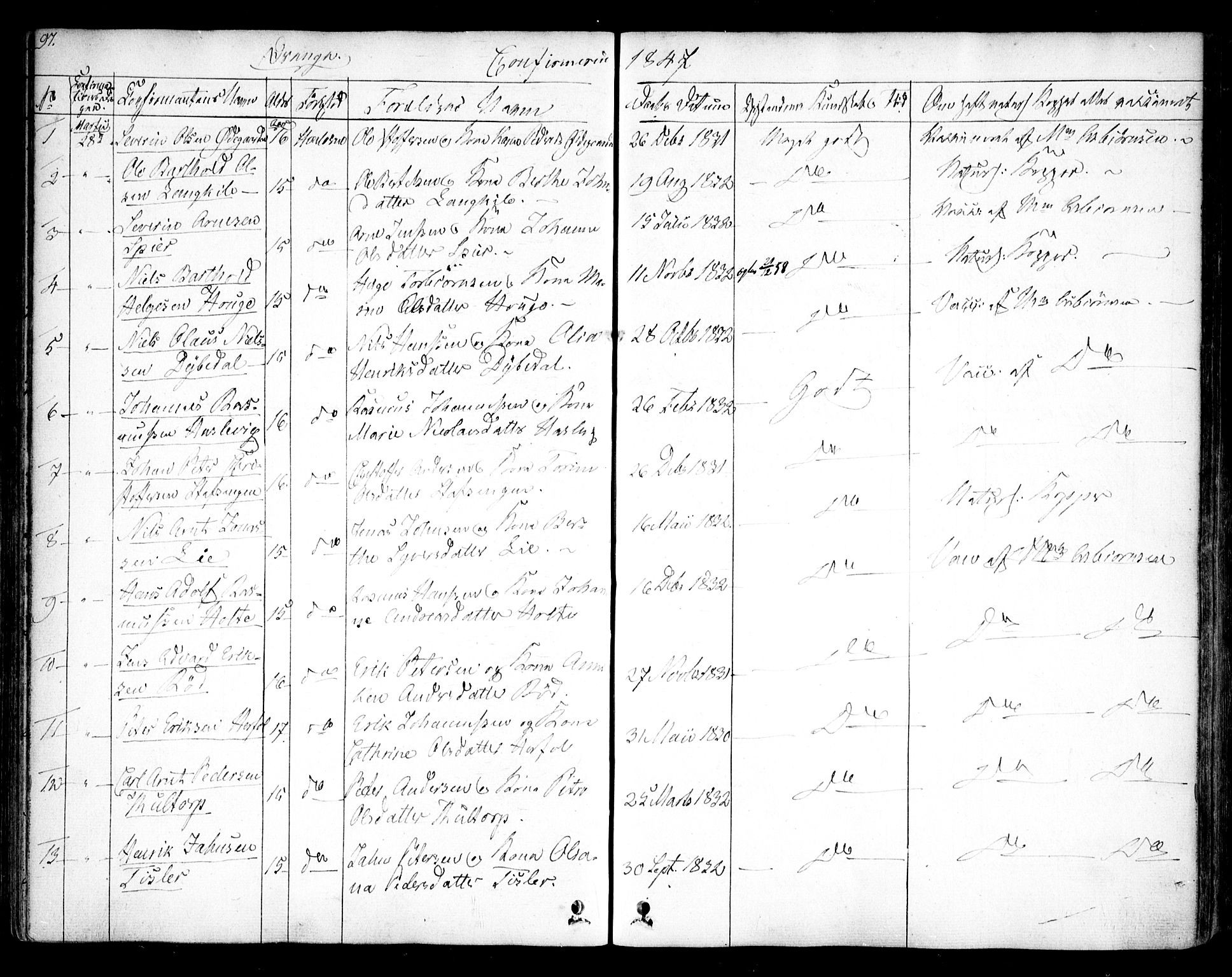 Hvaler prestekontor Kirkebøker, SAO/A-2001/F/Fa/L0006: Parish register (official) no. I 6, 1846-1863, p. 97