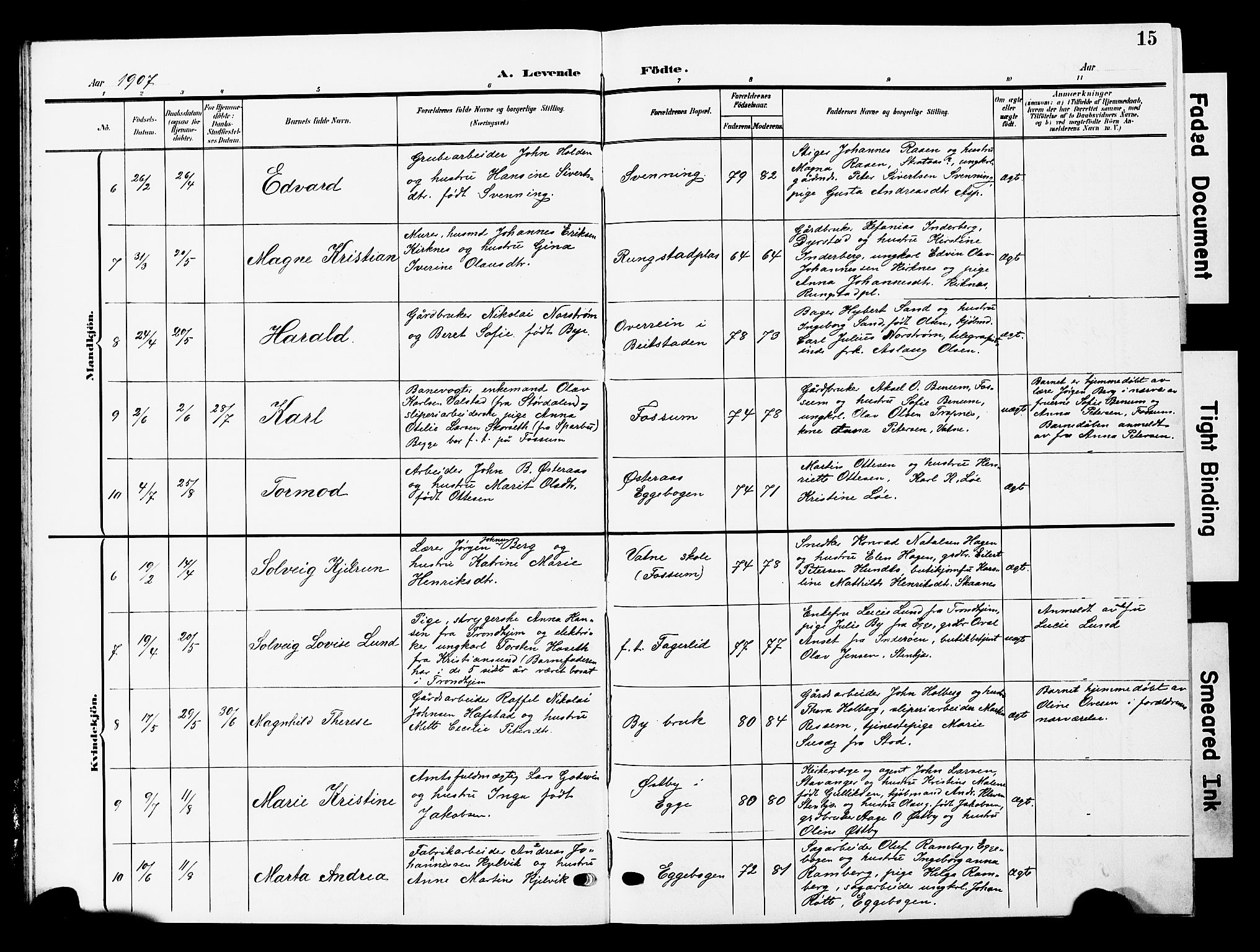 Ministerialprotokoller, klokkerbøker og fødselsregistre - Nord-Trøndelag, AV/SAT-A-1458/740/L0381: Parish register (copy) no. 740C02, 1903-1914, p. 15