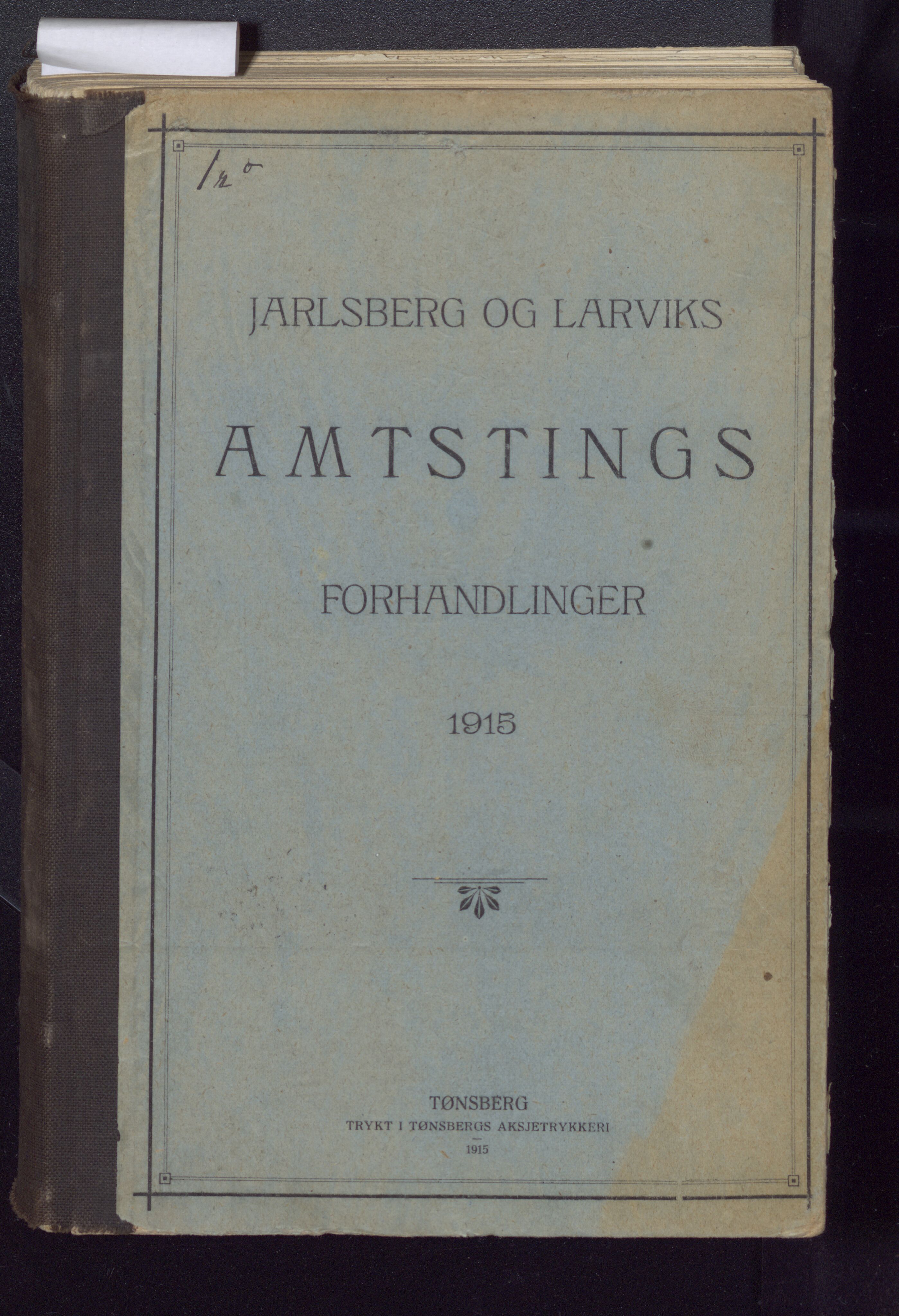 Vestfold fylkeskommune. Fylkestinget, VEMU/A-1315/A/Ab/Abb/L0062: Fylkestingsforhandlinger, 1915