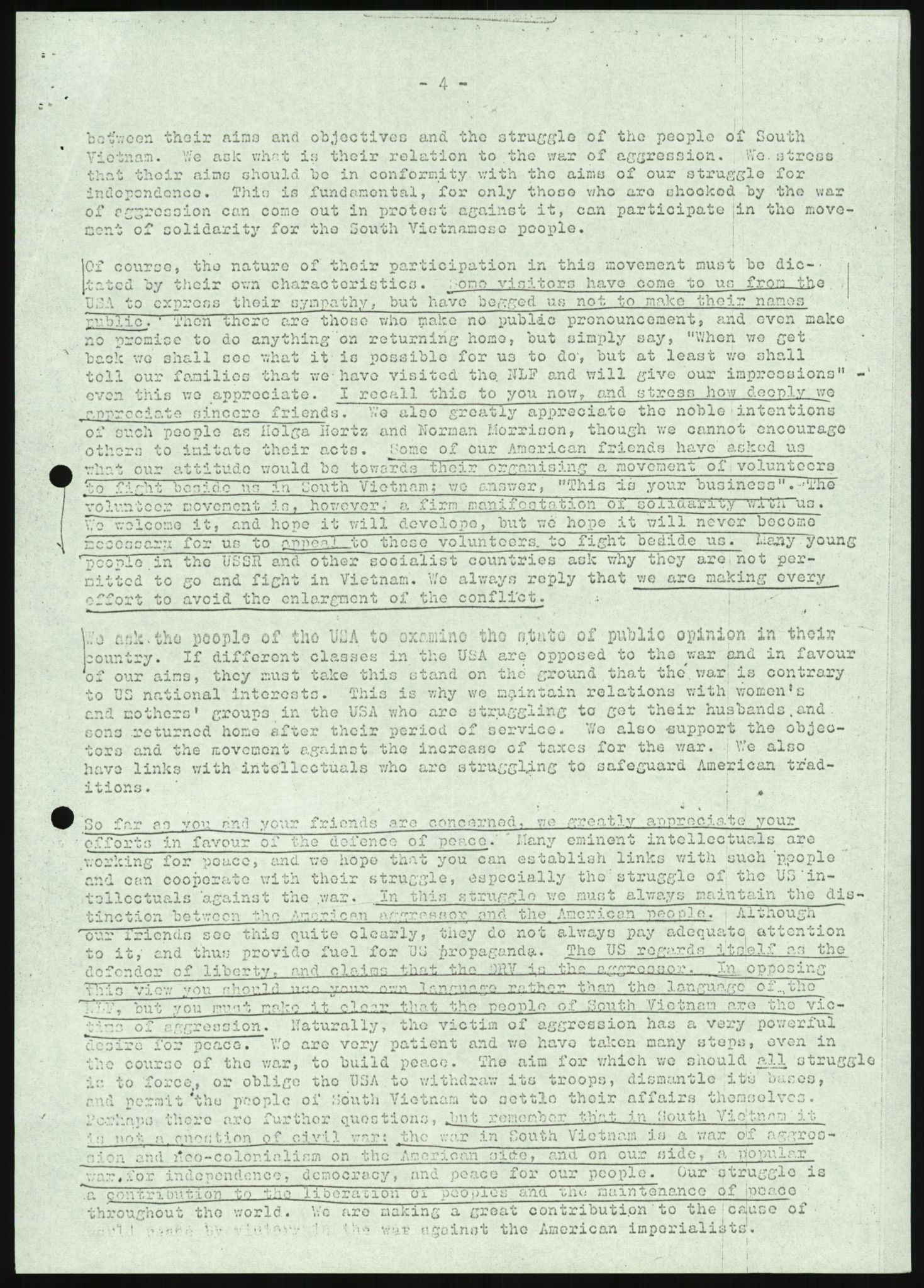 Utenriksdepartementet, hovedarkiv, AV/RA-S-6794/D/Da/Daa/L0969/0001: Verdenspolitikk. Fremmede staters politikk. Generelt / Sør-Vietnam: Nobelpristakeres fredsaksjoner (2 mapper), 1967-1969, p. 54
