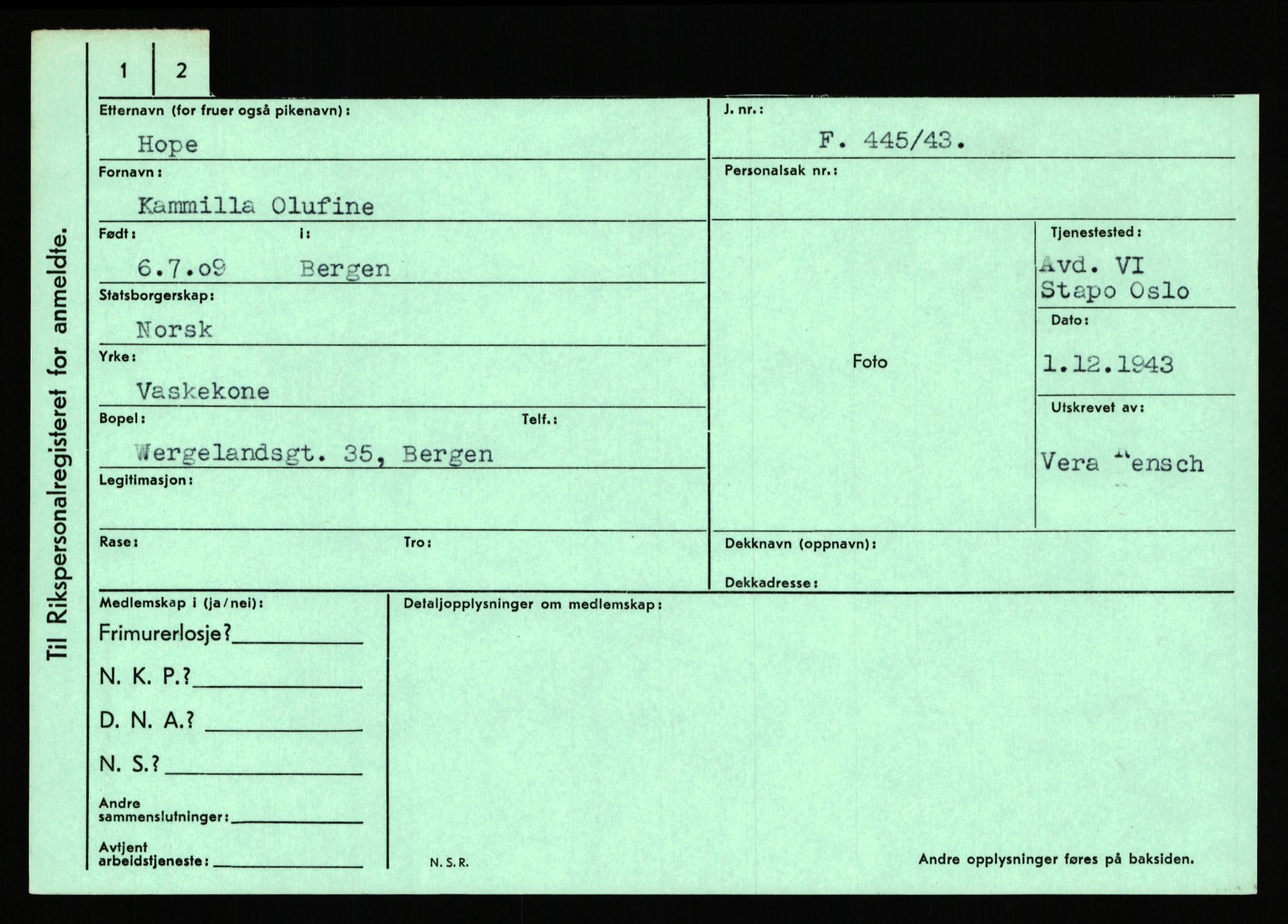 Statspolitiet - Hovedkontoret / Osloavdelingen, AV/RA-S-1329/C/Ca/L0007: Hol - Joelsen, 1943-1945, p. 827