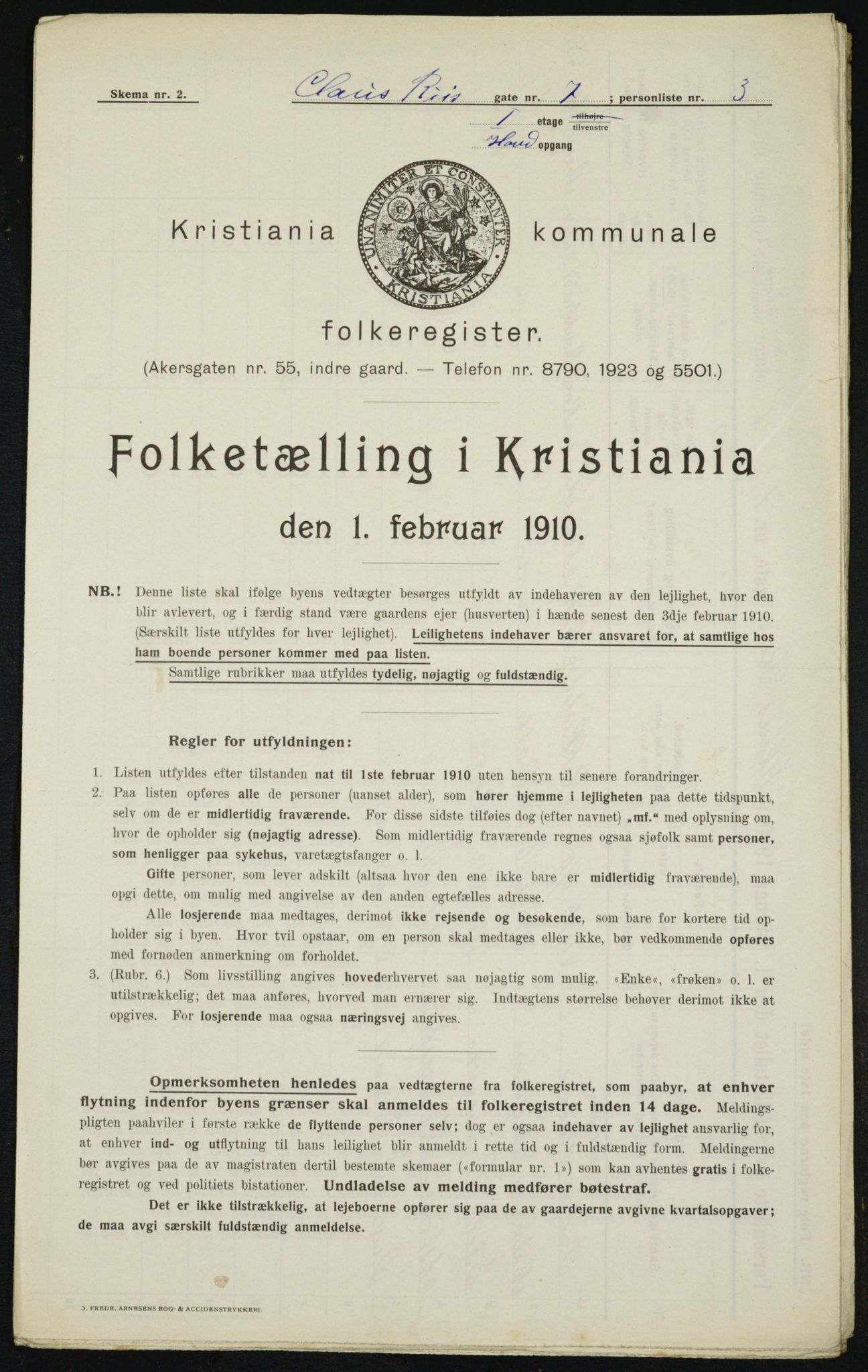 OBA, Municipal Census 1910 for Kristiania, 1910, p. 12208