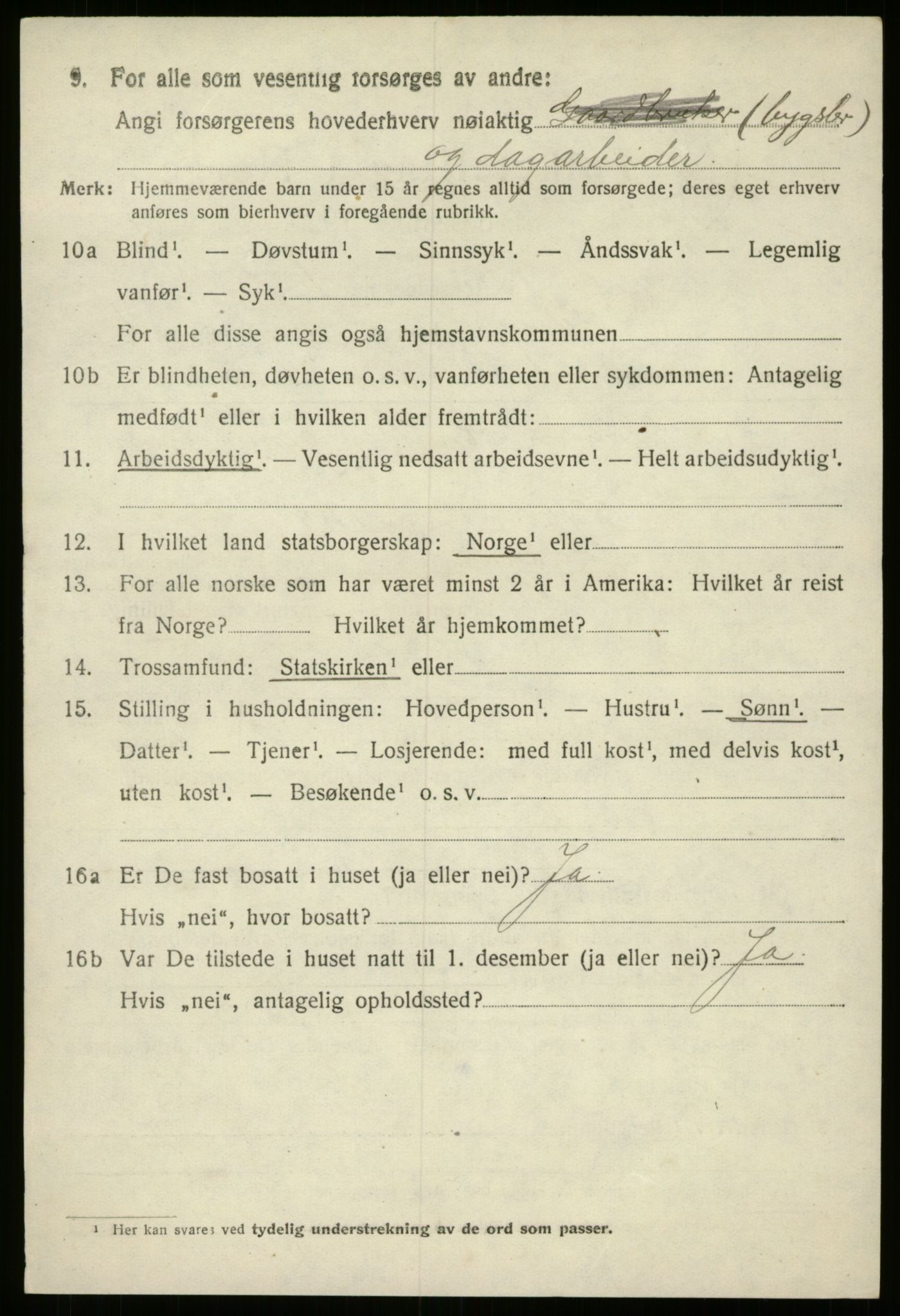 SAB, 1920 census for Gloppen, 1920, p. 4071