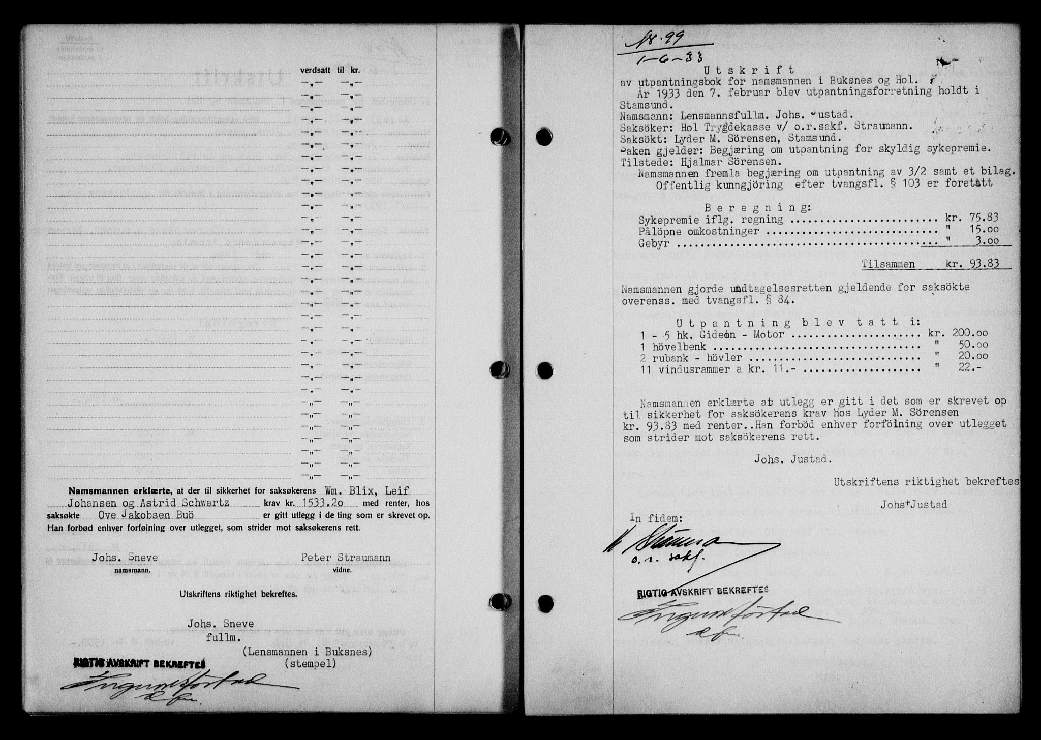 Lofoten sorenskriveri, SAT/A-0017/1/2/2C/L0027b: Mortgage book no. 27b, 1933-1933, Deed date: 01.06.1933