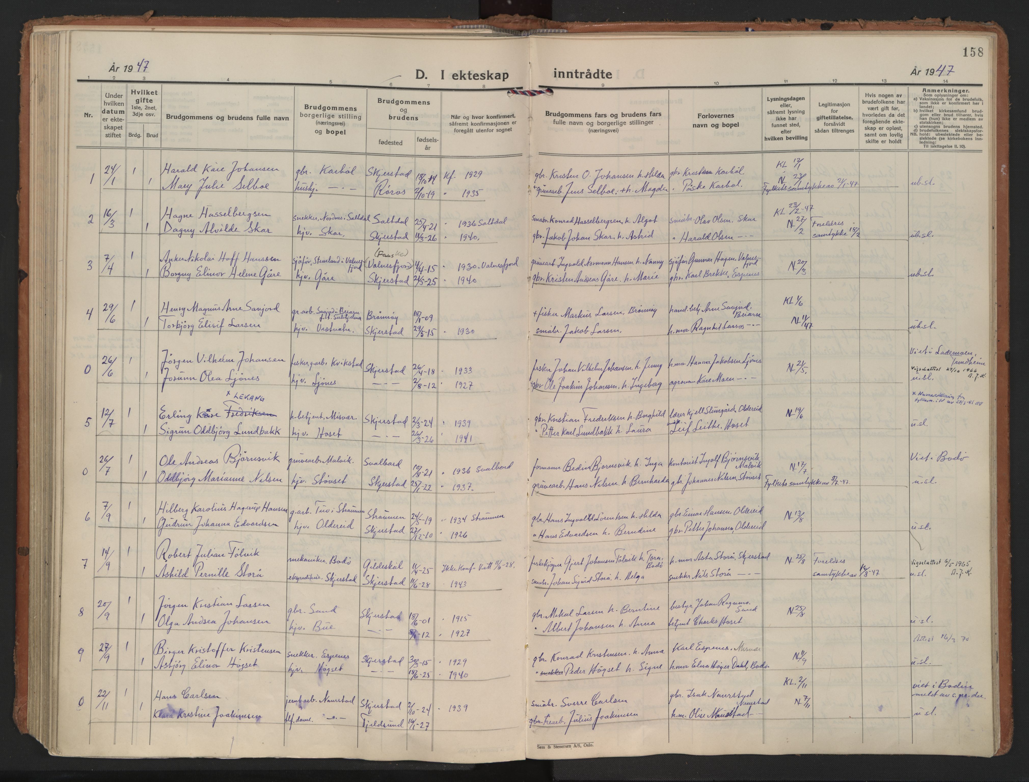 Ministerialprotokoller, klokkerbøker og fødselsregistre - Nordland, SAT/A-1459/852/L0749: Parish register (official) no. 852A19, 1933-1951, p. 158