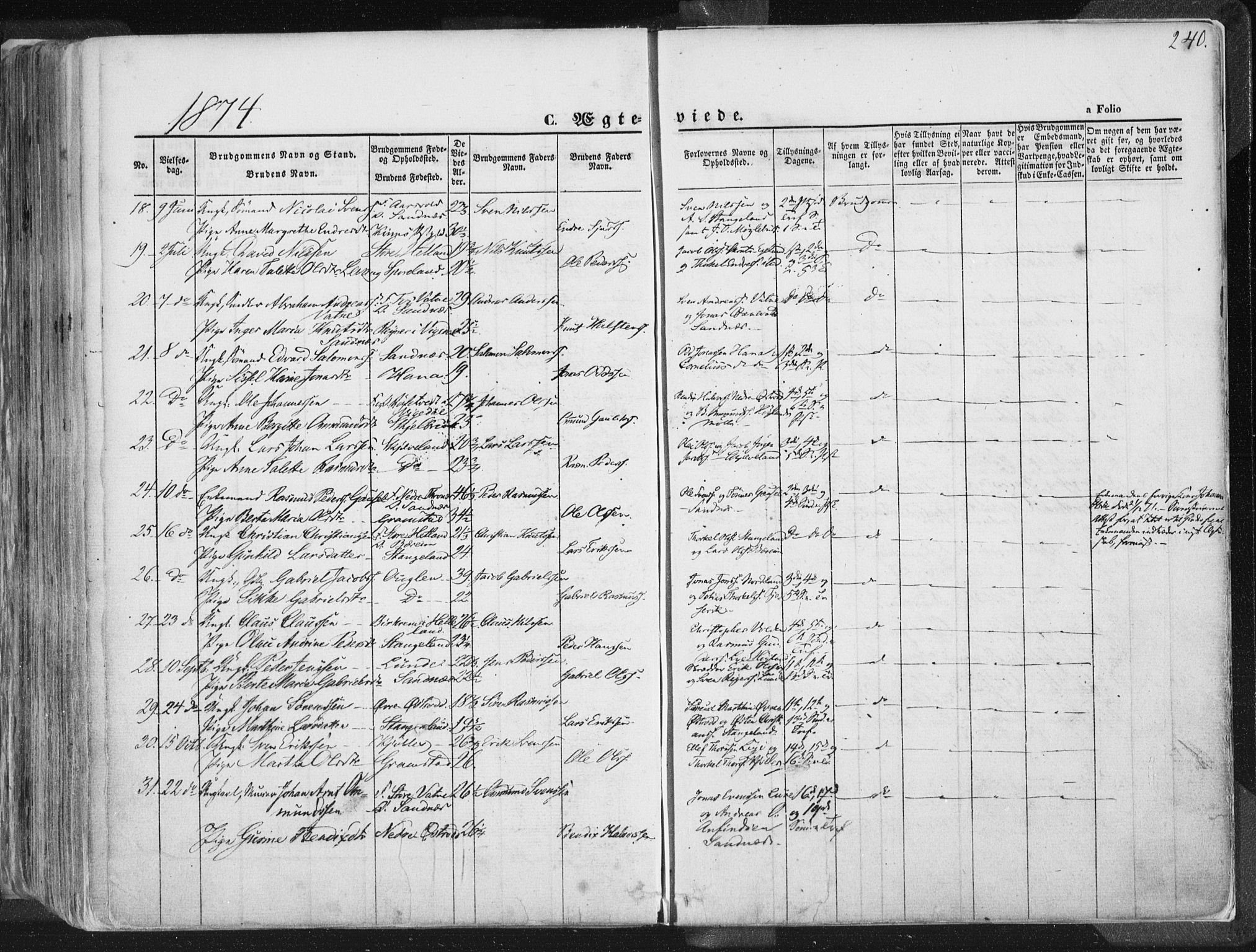 Høyland sokneprestkontor, AV/SAST-A-101799/001/30BA/L0010: Parish register (official) no. A 9.1, 1857-1877, p. 240