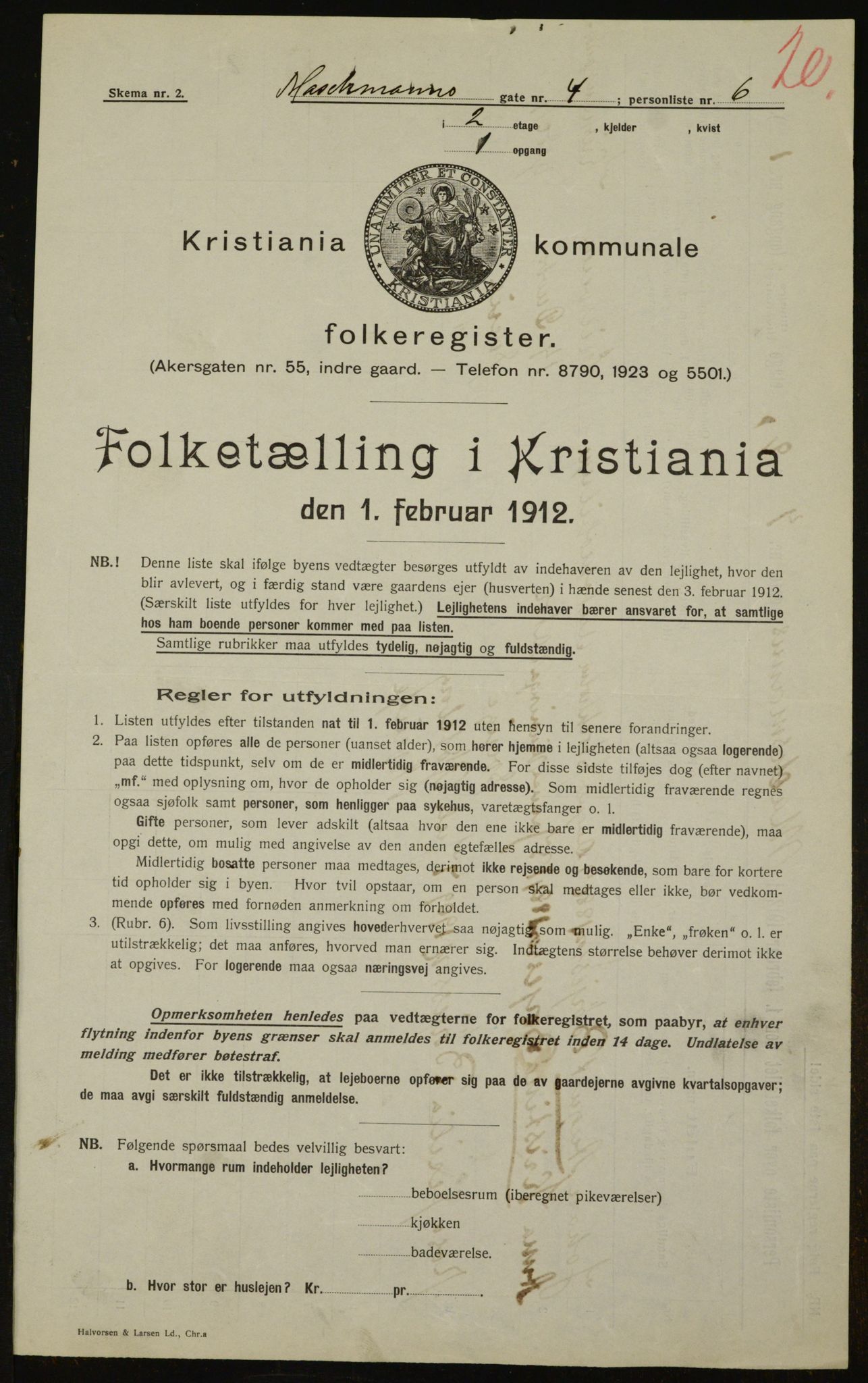 OBA, Municipal Census 1912 for Kristiania, 1912, p. 65247