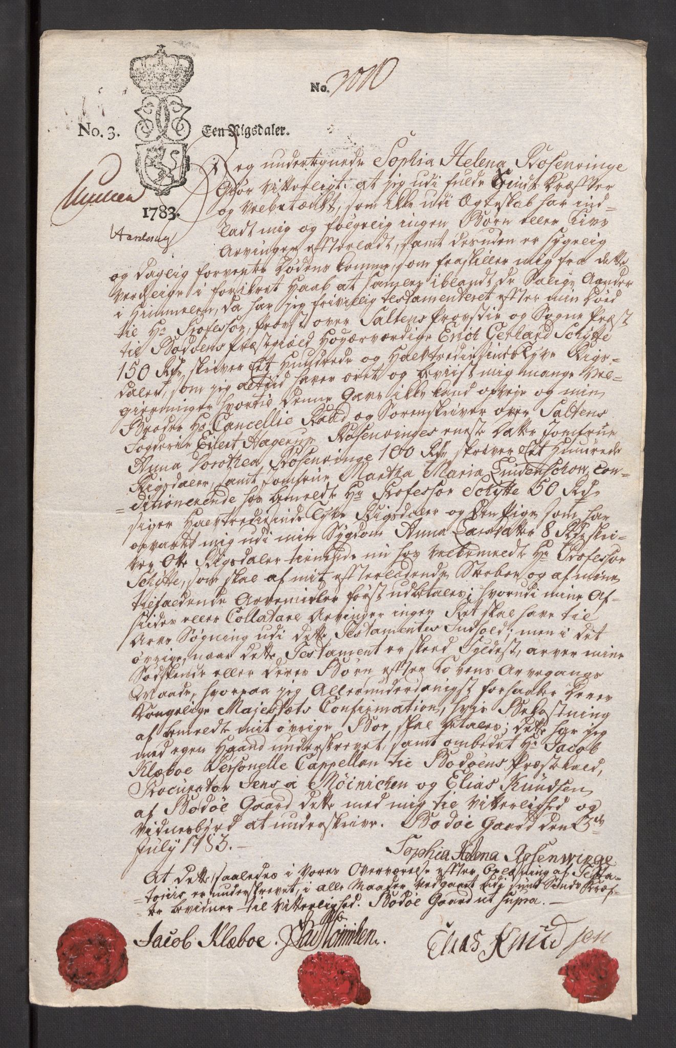 Danske Kanselli 1572-1799, AV/RA-EA-3023/F/Fc/Fcc/Fcca/L0248: Norske innlegg 1572-1799, 1783, p. 12