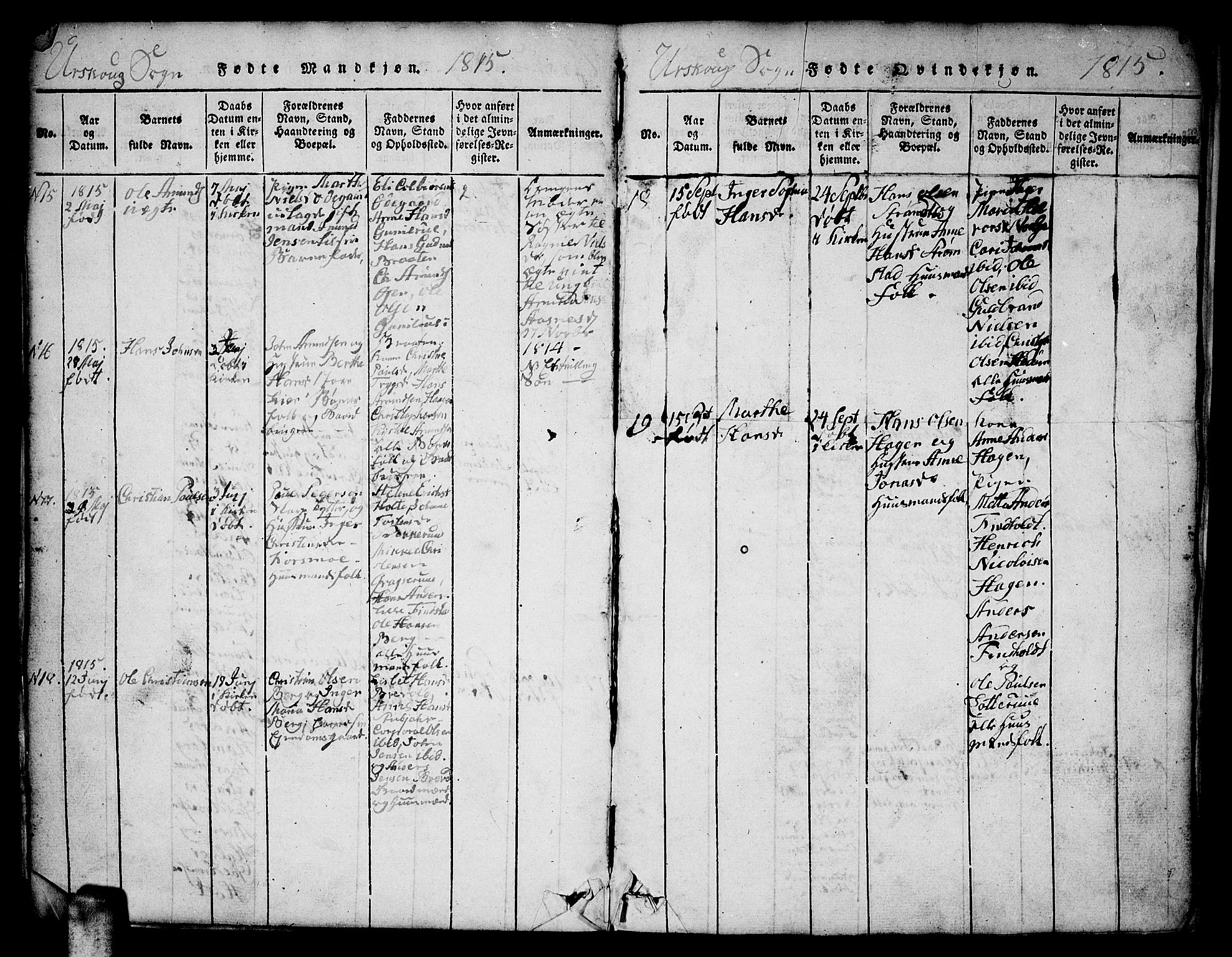 Aurskog prestekontor Kirkebøker, SAO/A-10304a/F/Fa/L0005: Parish register (official) no. I 5, 1814-1829, p. 6