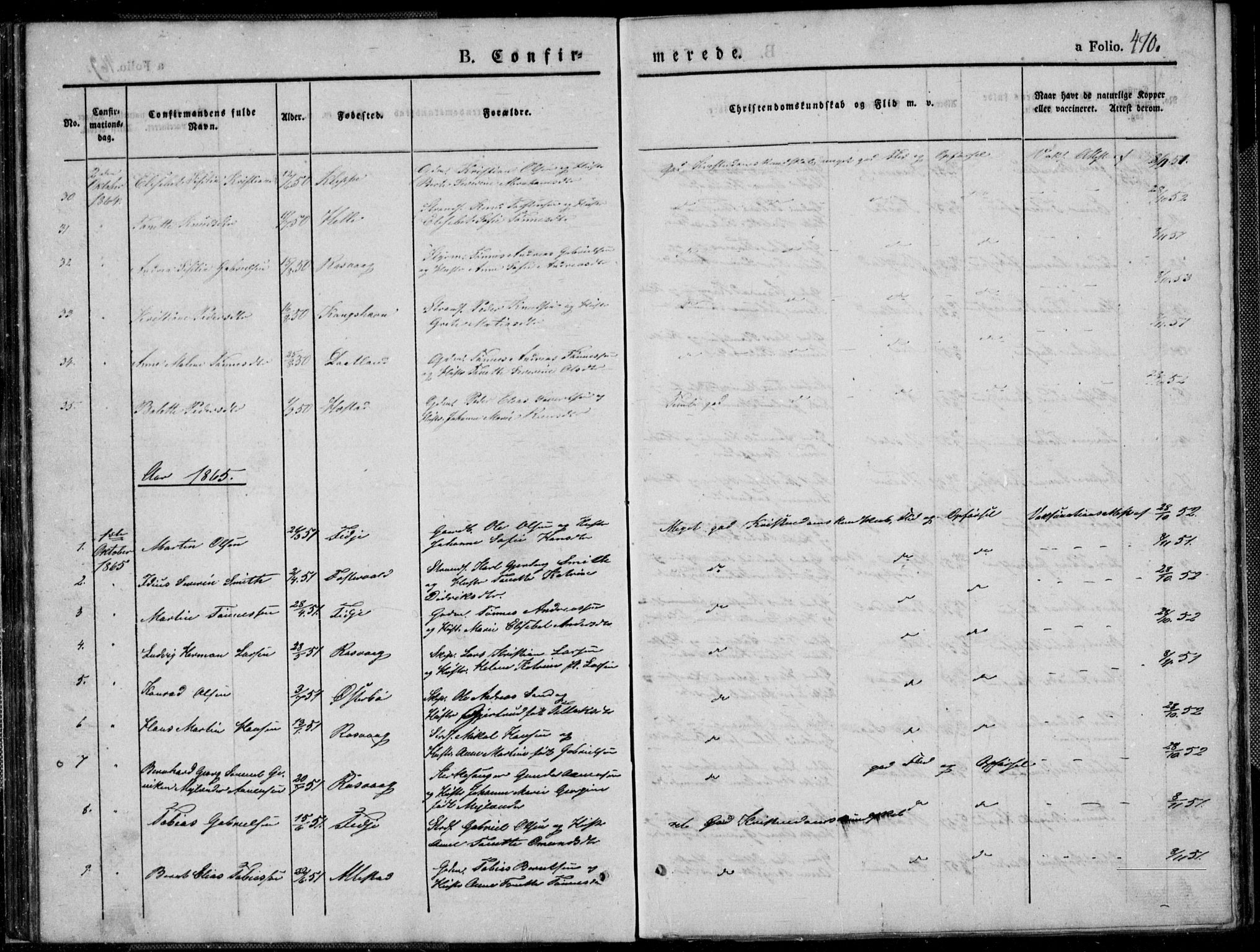 Flekkefjord sokneprestkontor, SAK/1111-0012/F/Fb/Fbb/L0002: Parish register (copy) no. B 2b, 1831-1866, p. 470