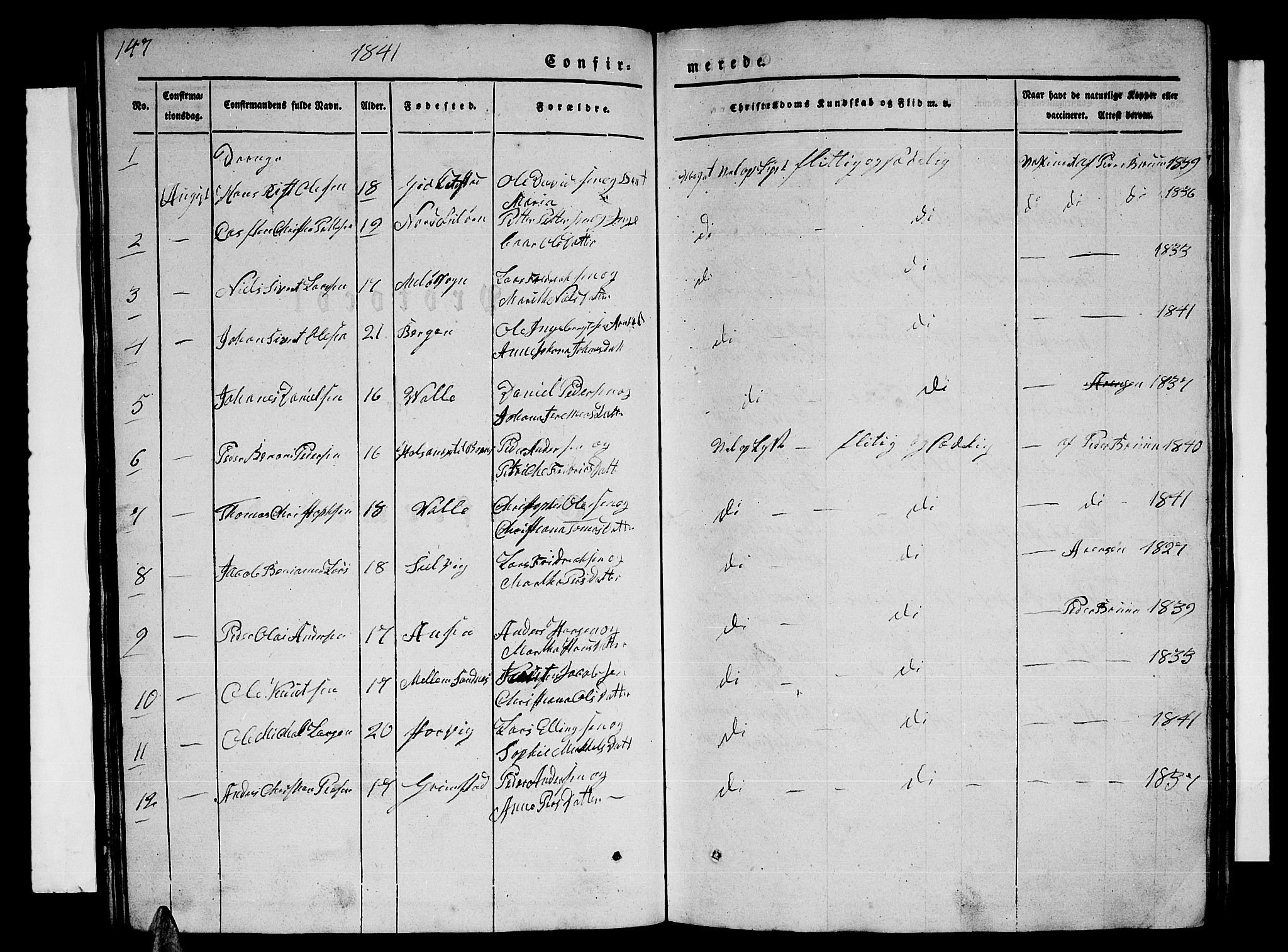 Ministerialprotokoller, klokkerbøker og fødselsregistre - Nordland, AV/SAT-A-1459/805/L0106: Parish register (copy) no. 805C02, 1841-1861, p. 147