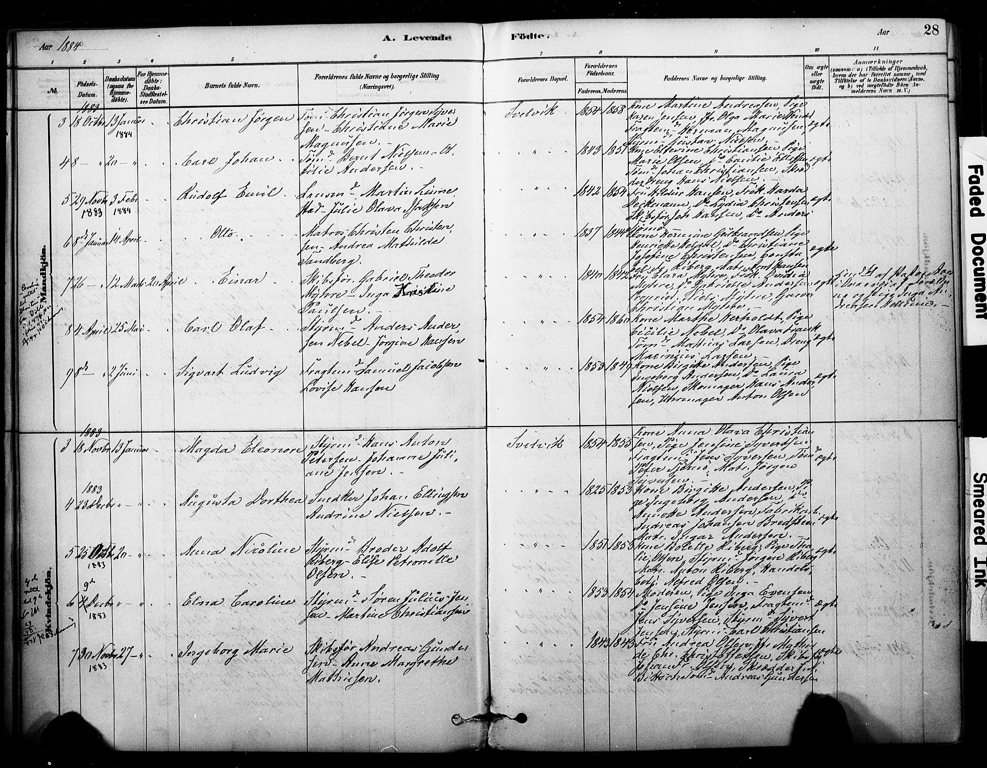 Strømm kirkebøker, AV/SAKO-A-322/F/Fb/L0001: Parish register (official) no. II 1, 1878-1899, p. 28