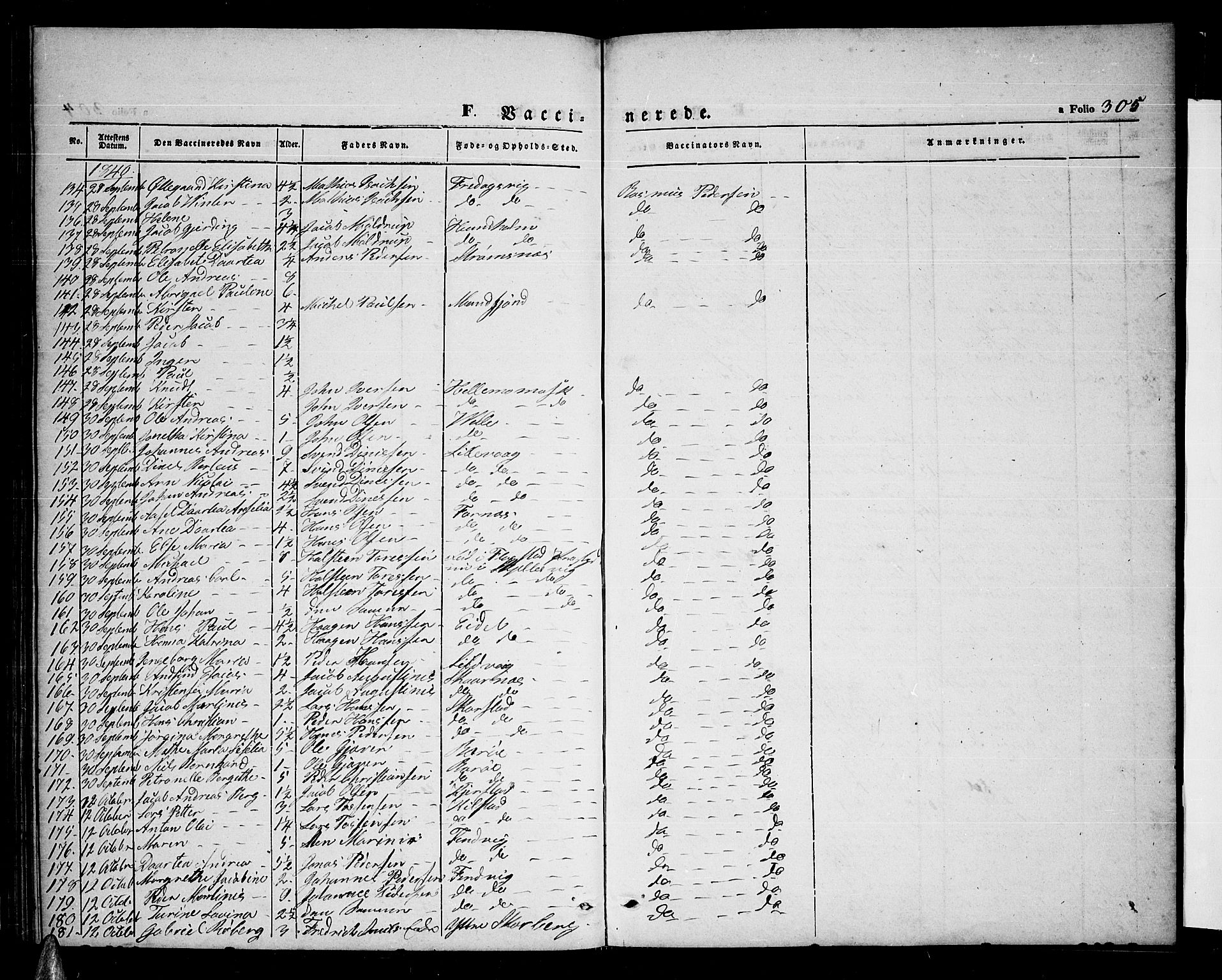 Ministerialprotokoller, klokkerbøker og fødselsregistre - Nordland, AV/SAT-A-1459/872/L1045: Parish register (copy) no. 872C01, 1840-1851, p. 305