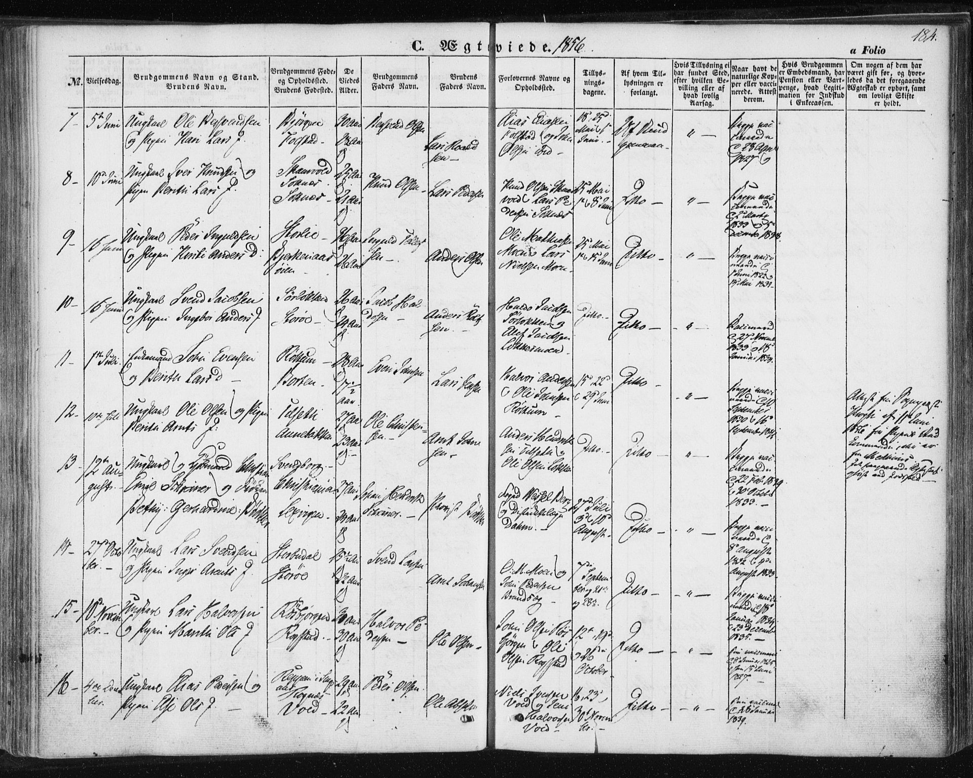 Ministerialprotokoller, klokkerbøker og fødselsregistre - Sør-Trøndelag, SAT/A-1456/687/L1000: Parish register (official) no. 687A06, 1848-1869, p. 184