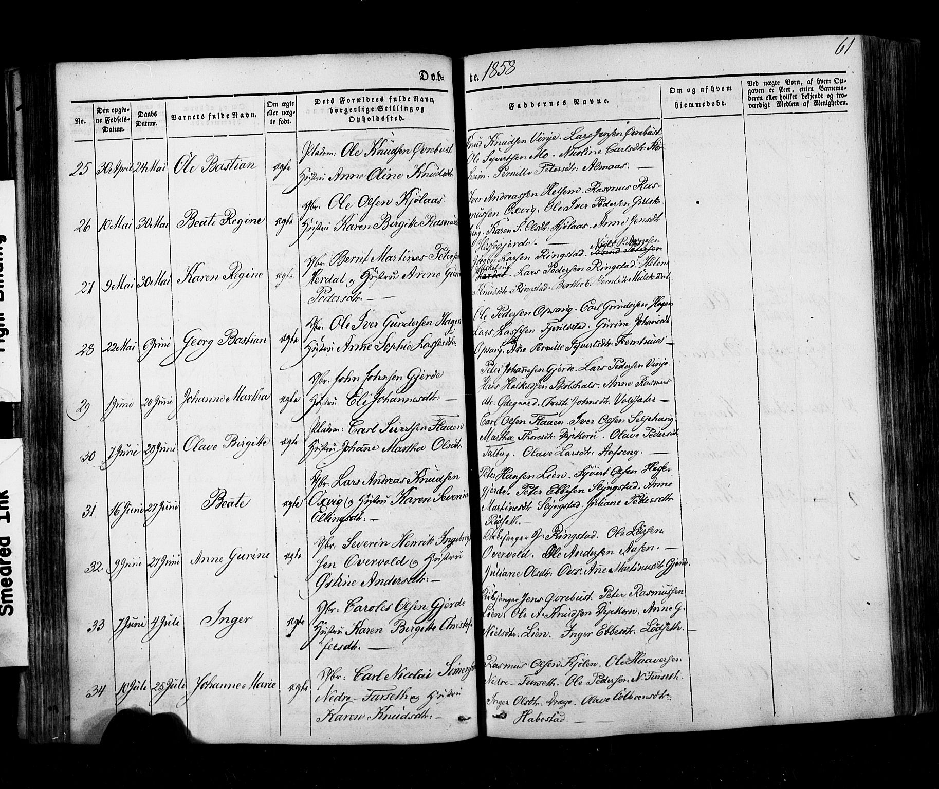 Ministerialprotokoller, klokkerbøker og fødselsregistre - Møre og Romsdal, AV/SAT-A-1454/520/L0275: Parish register (official) no. 520A05, 1844-1881, p. 61