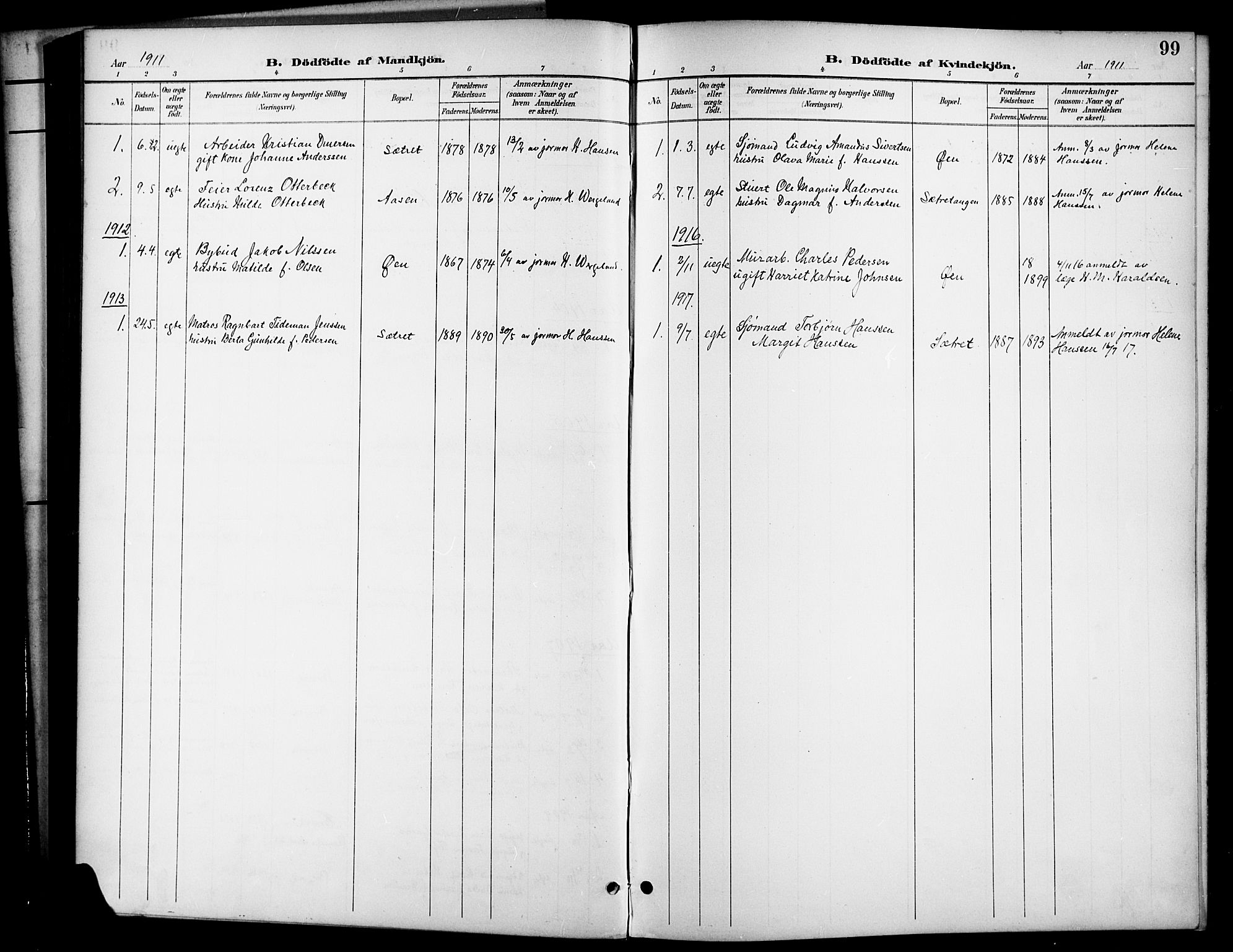 Brevik kirkebøker, SAKO/A-255/G/Ga/L0005: Parish register (copy) no. 5, 1901-1924, p. 99