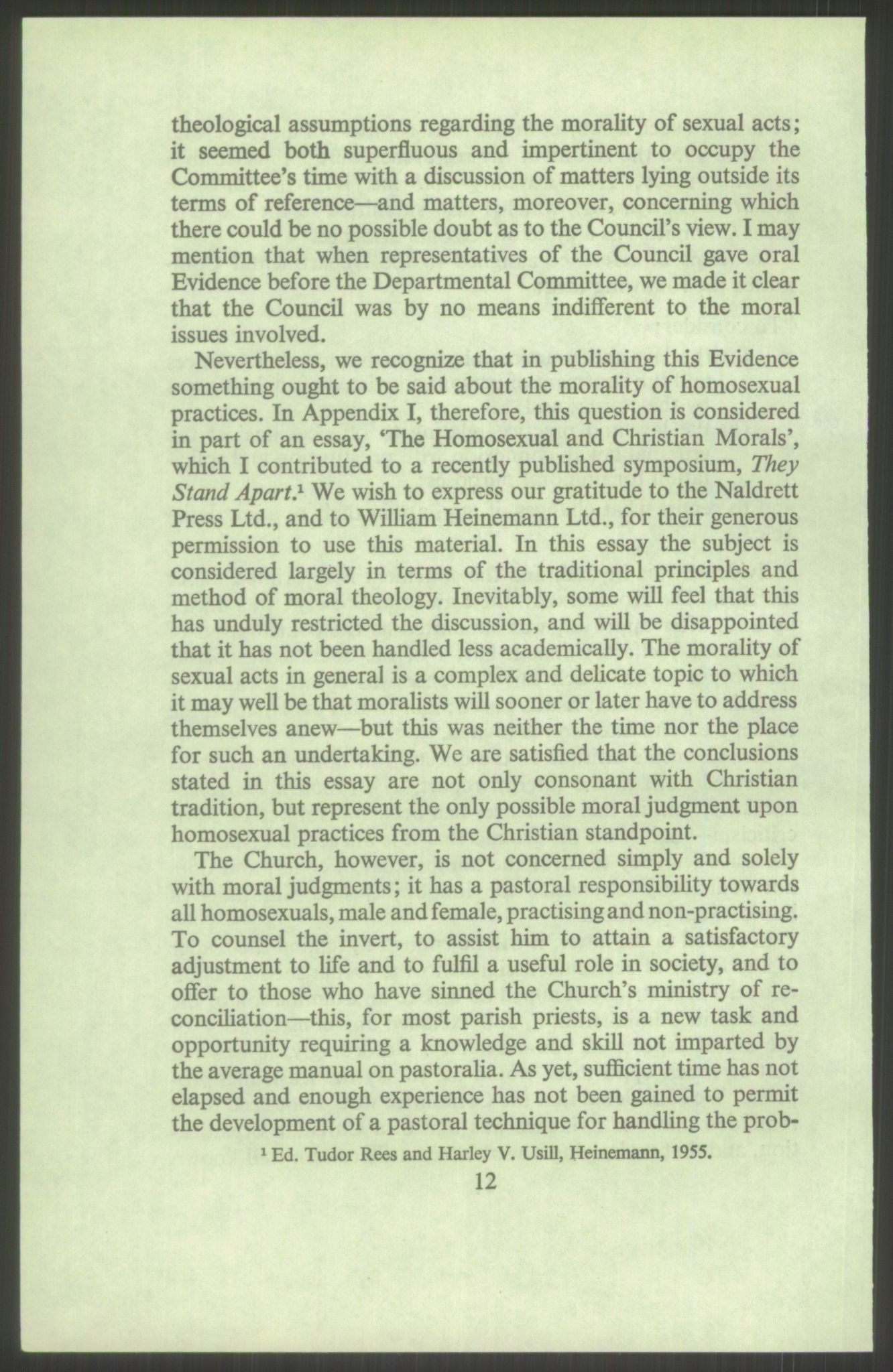 Justisdepartementet, Lovavdelingen, AV/RA-S-3212/D/De/L0029/0001: Straffeloven / Straffelovens revisjon: 5 - Ot. prp. nr.  41 - 1945: Homoseksualiet. 3 mapper, 1956-1970, p. 142